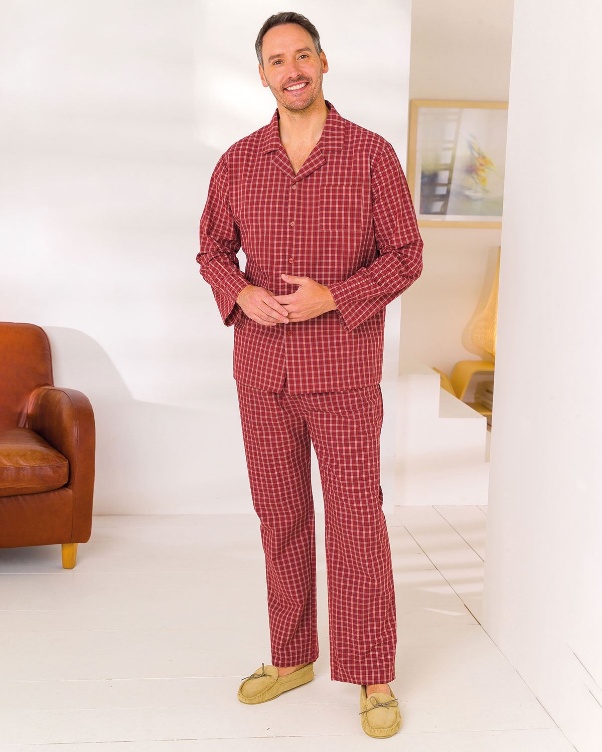 Slenderella Pure Cotton Checked Pyjamas - Country Collection