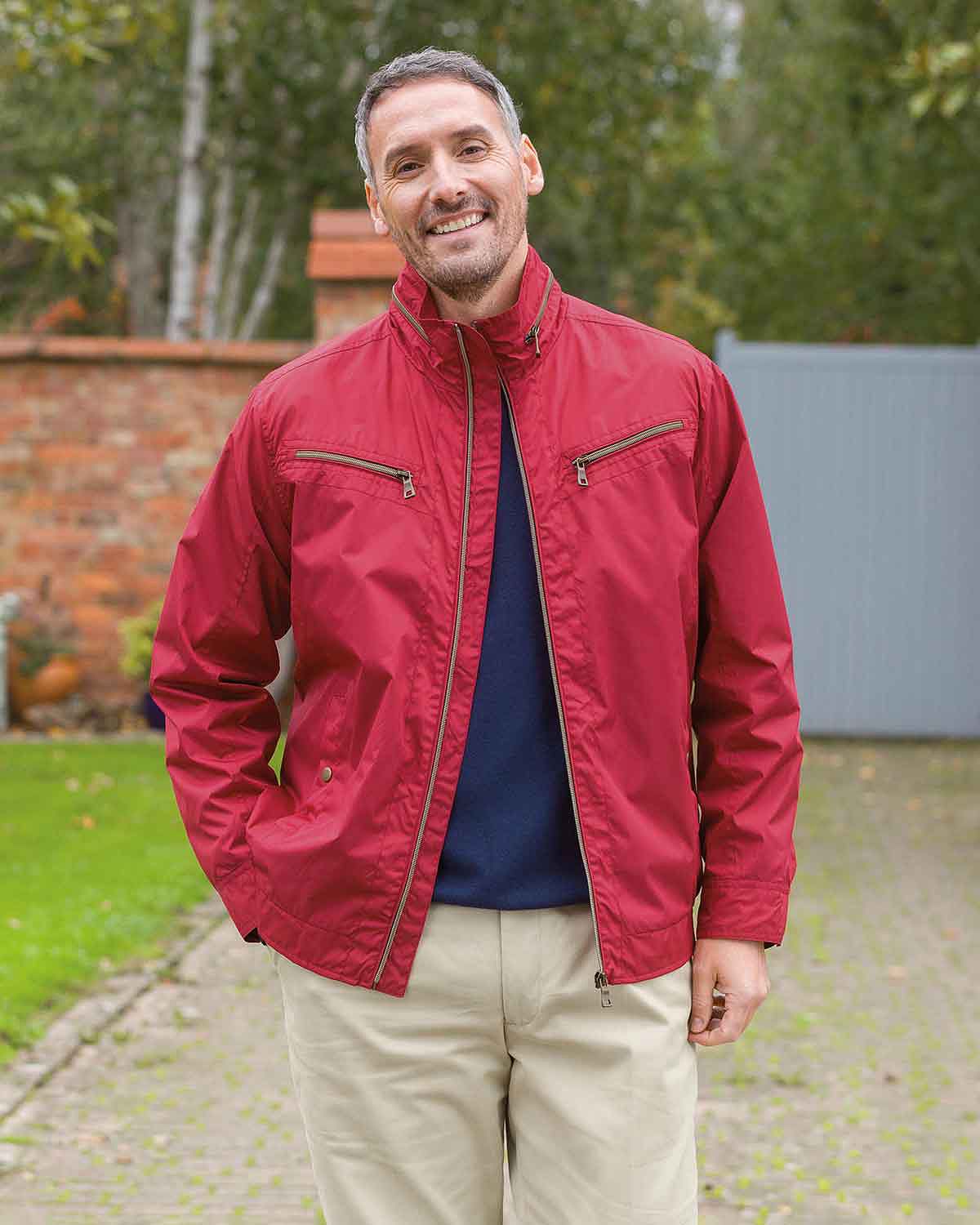 Men's Desmond Showerproof Coat - Red - Country Collection