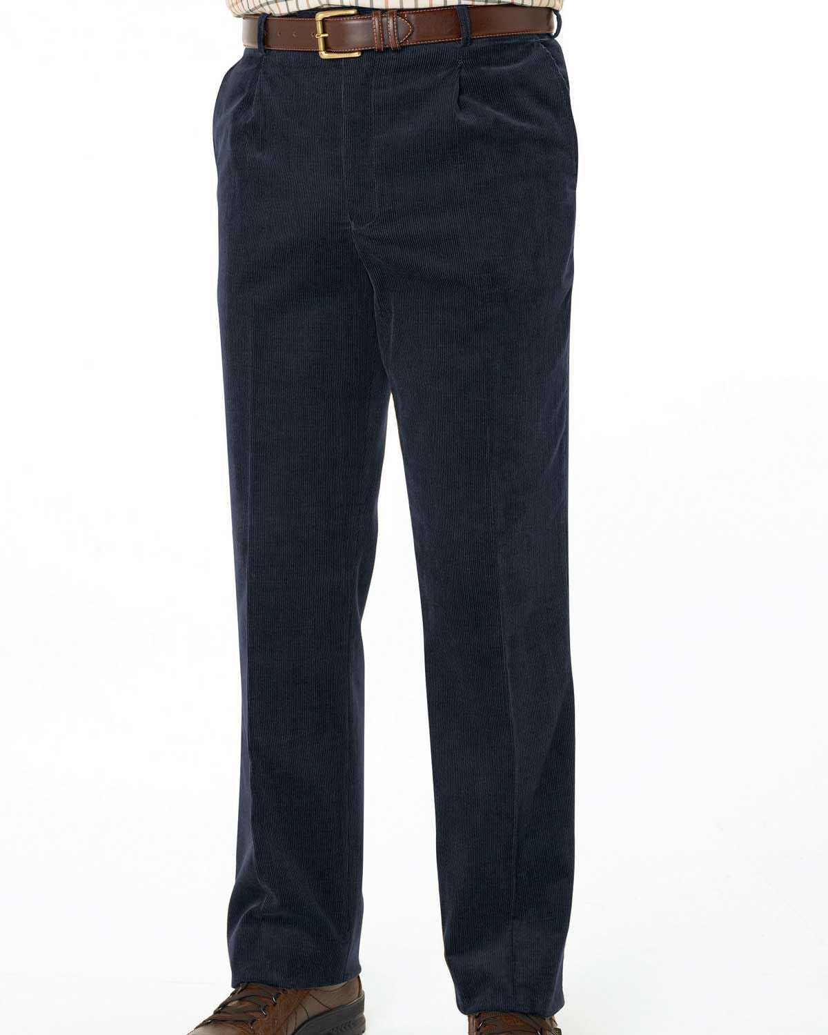 Needlecord Trousers  Mens - Navy - Country Collection