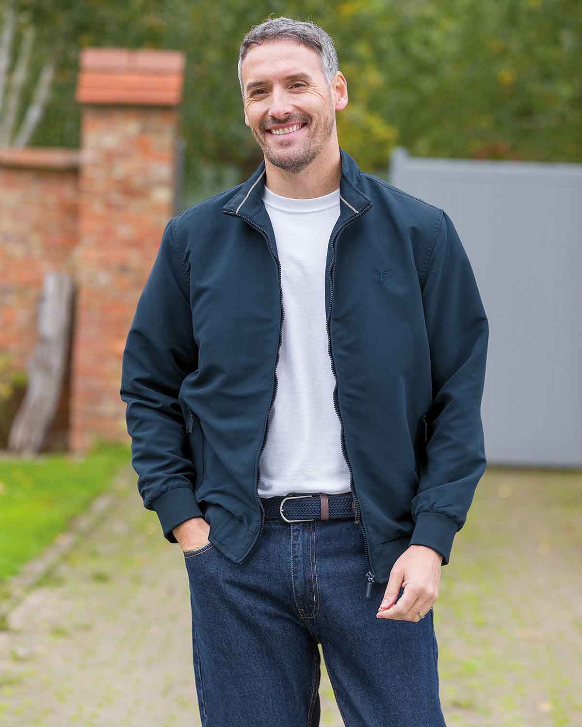 Kelvin Navy Blue Lightweight Jacket - Image 2 - Country Collection