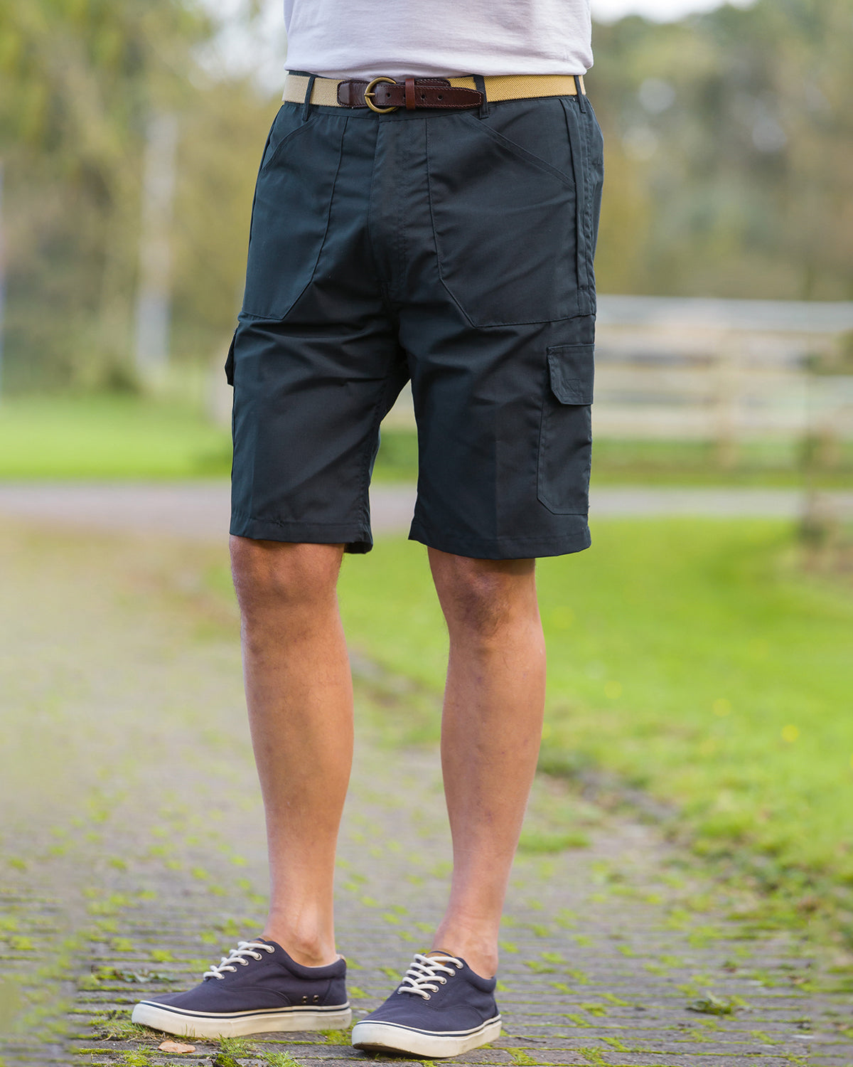 Bretton Cargo Style Polycotton Shorts - Navy