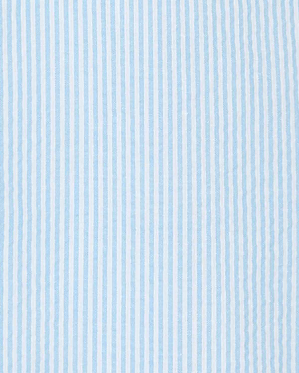 Ludlow Mens Short Sleeve Seersucker Striped Shirt  - Image 3 - Country Collection