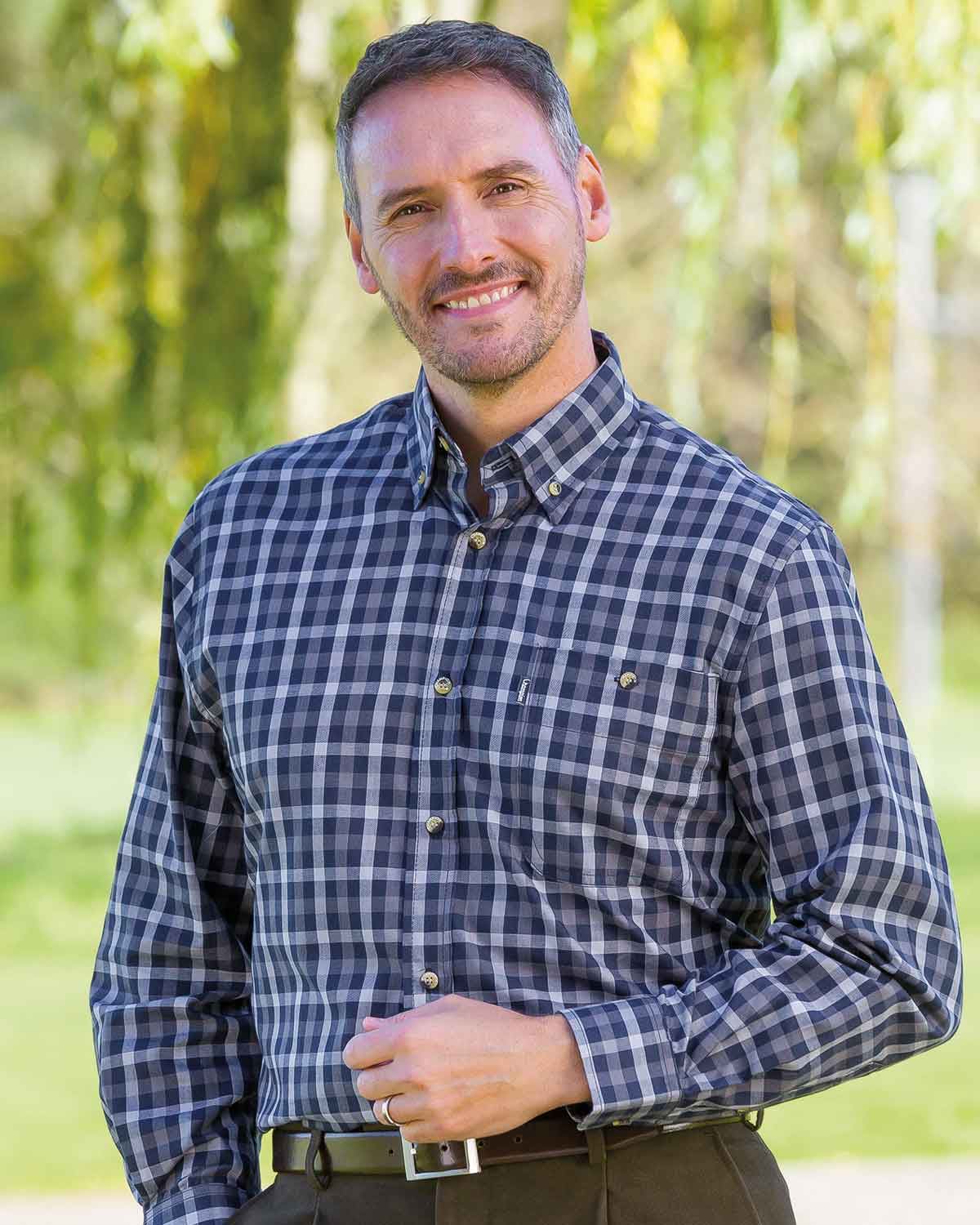 Mens Long Sleeve Cotton Rich Check Shirt - Southwold - Country Collection