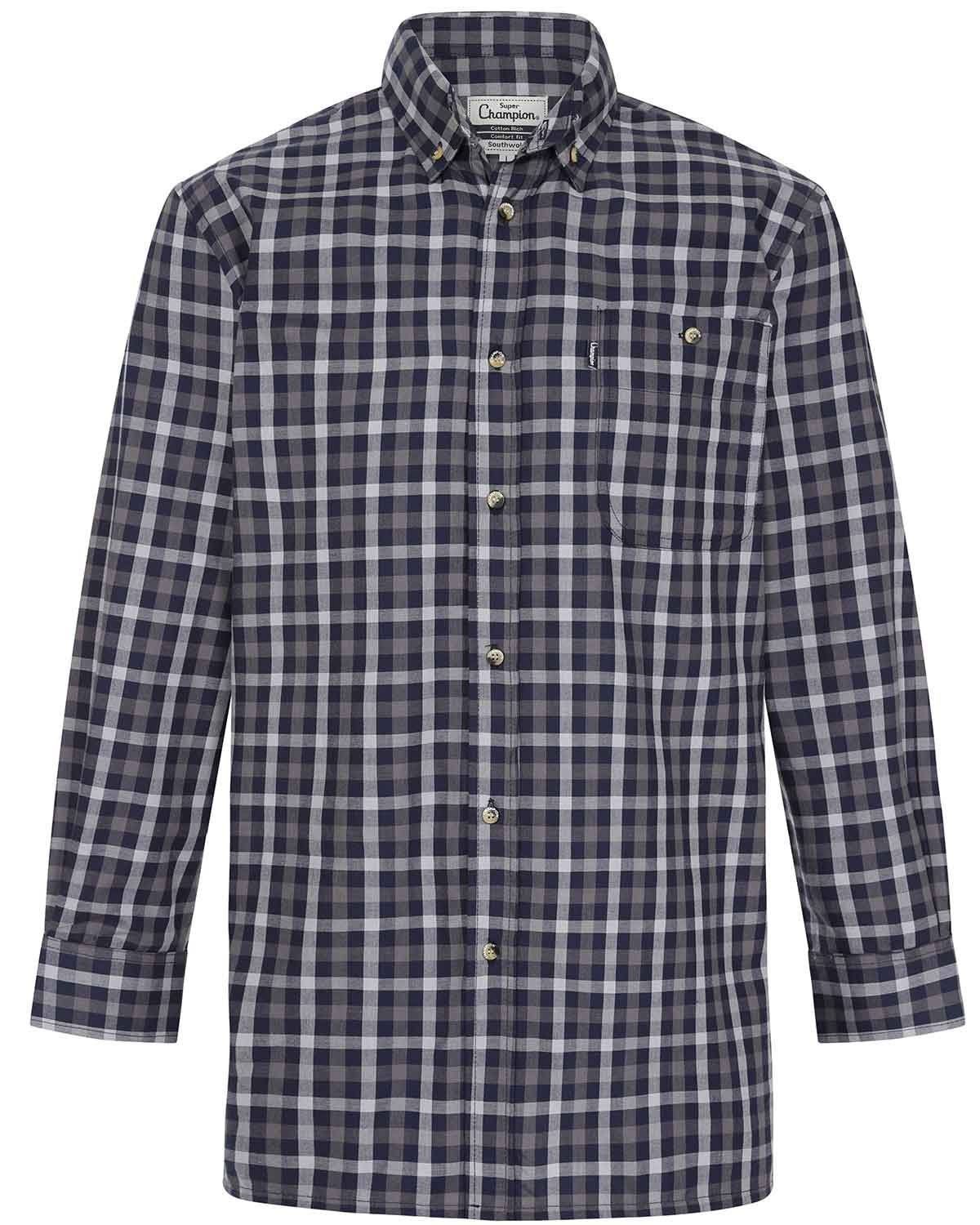 Southwold Mens Long Sleeve Cotton Rich Check Shirt  - Image 2 - Country Collection