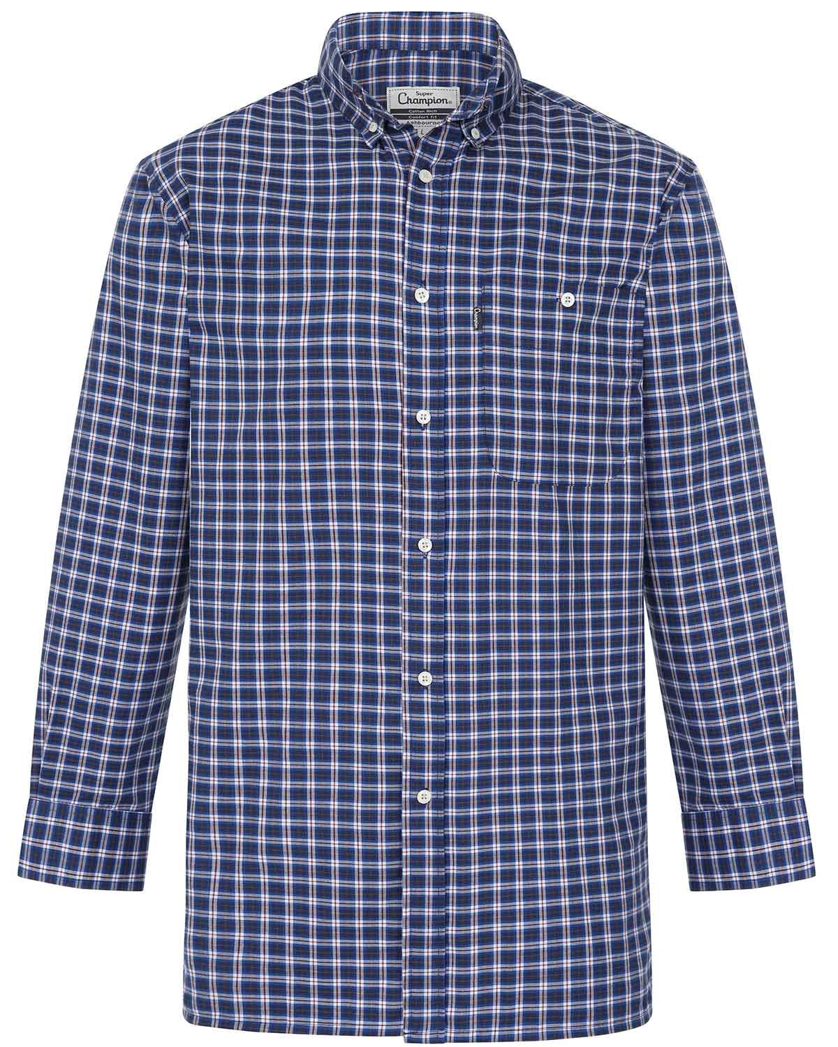 Ashbourne Mens Long Sleeve Cotton Rich Check Shirt  - Image 2 - Country Collection