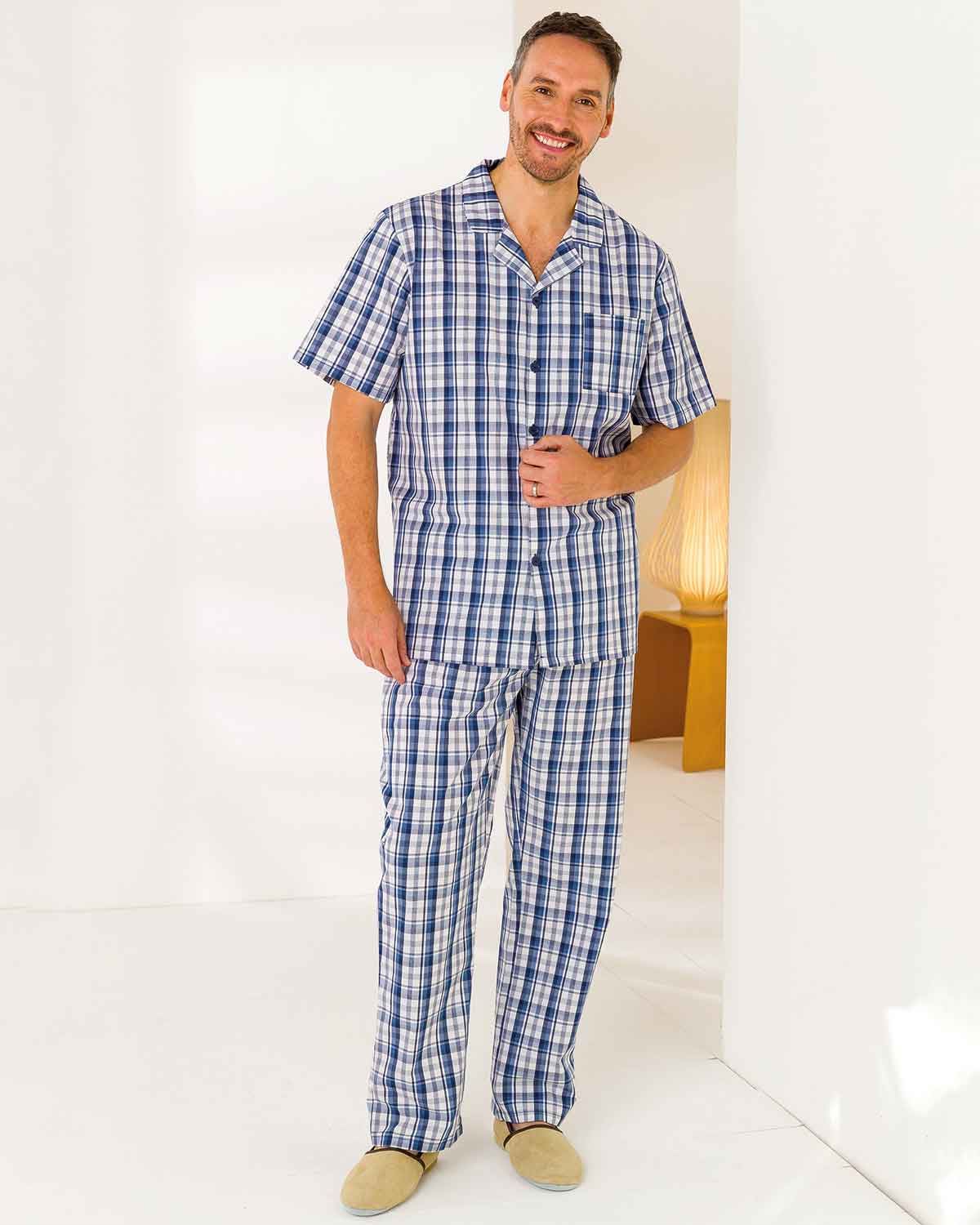 Harrison Short Sleeved Checked Pyjamas - Country Collection