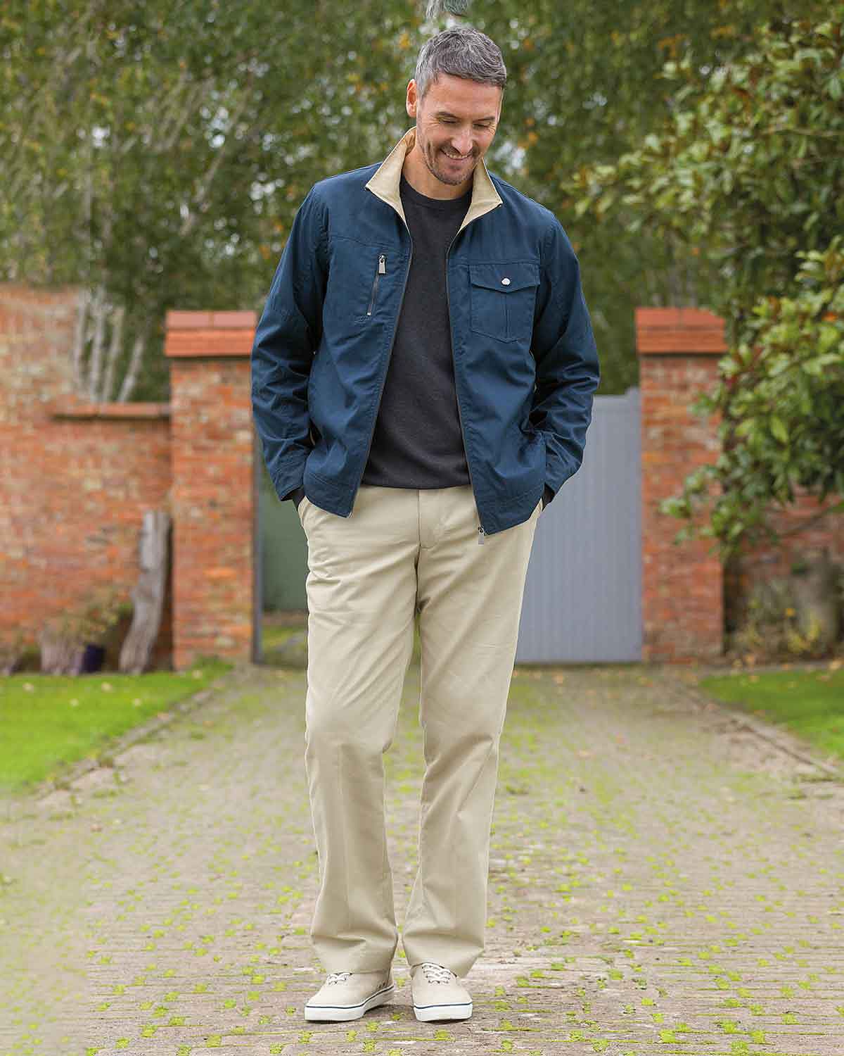 Edward Lightweight Navy Pure Cotton Coat - Image 2 - Country Collection
