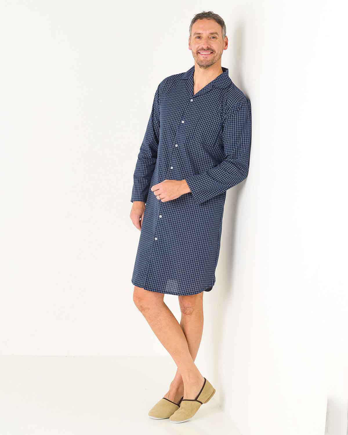Daniel Checked Pure Cotton Nightshirt - Image 2 - Country Collection