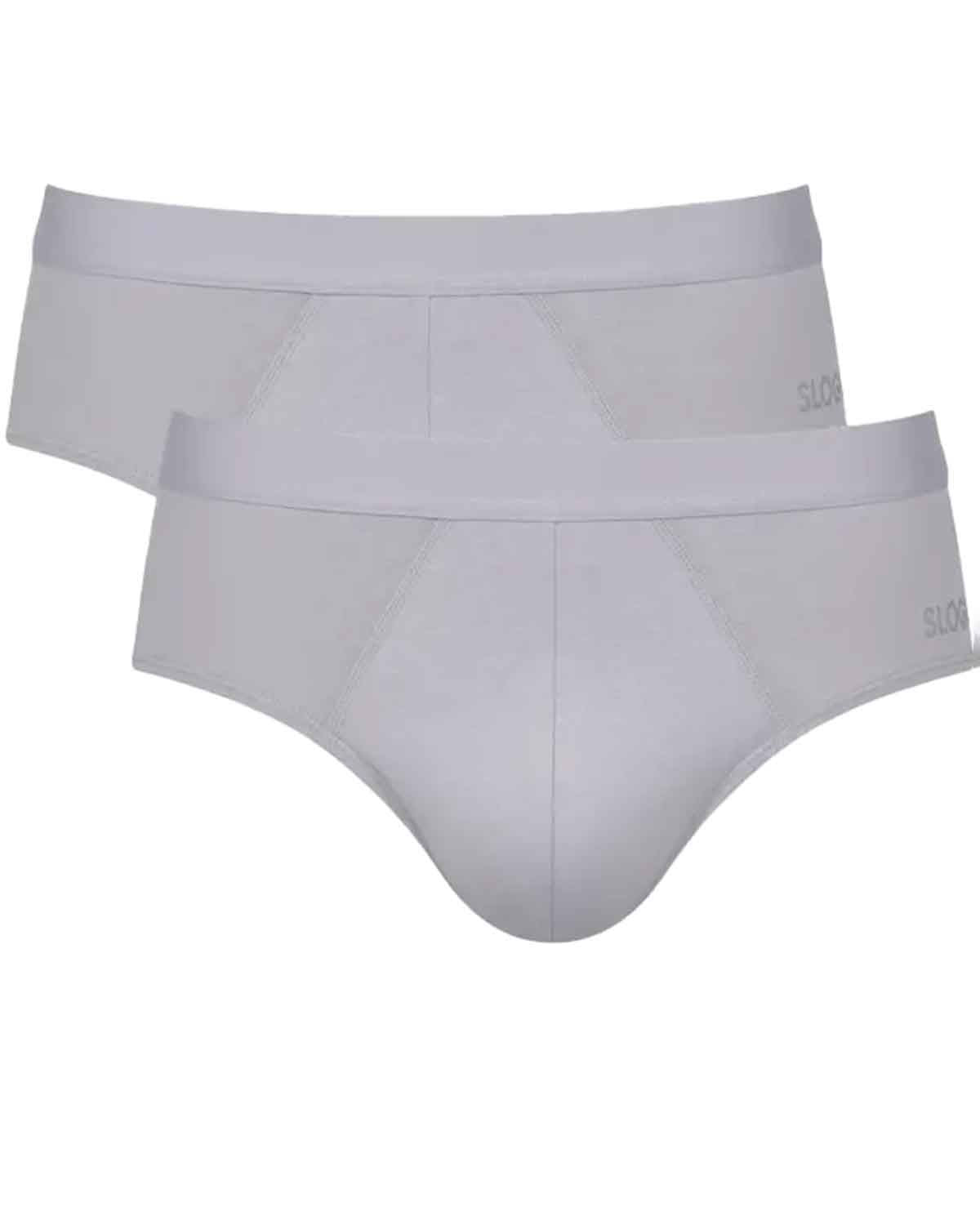 Mens Sloggi Brief 2 Pair Pack - Grey - Country Collection
