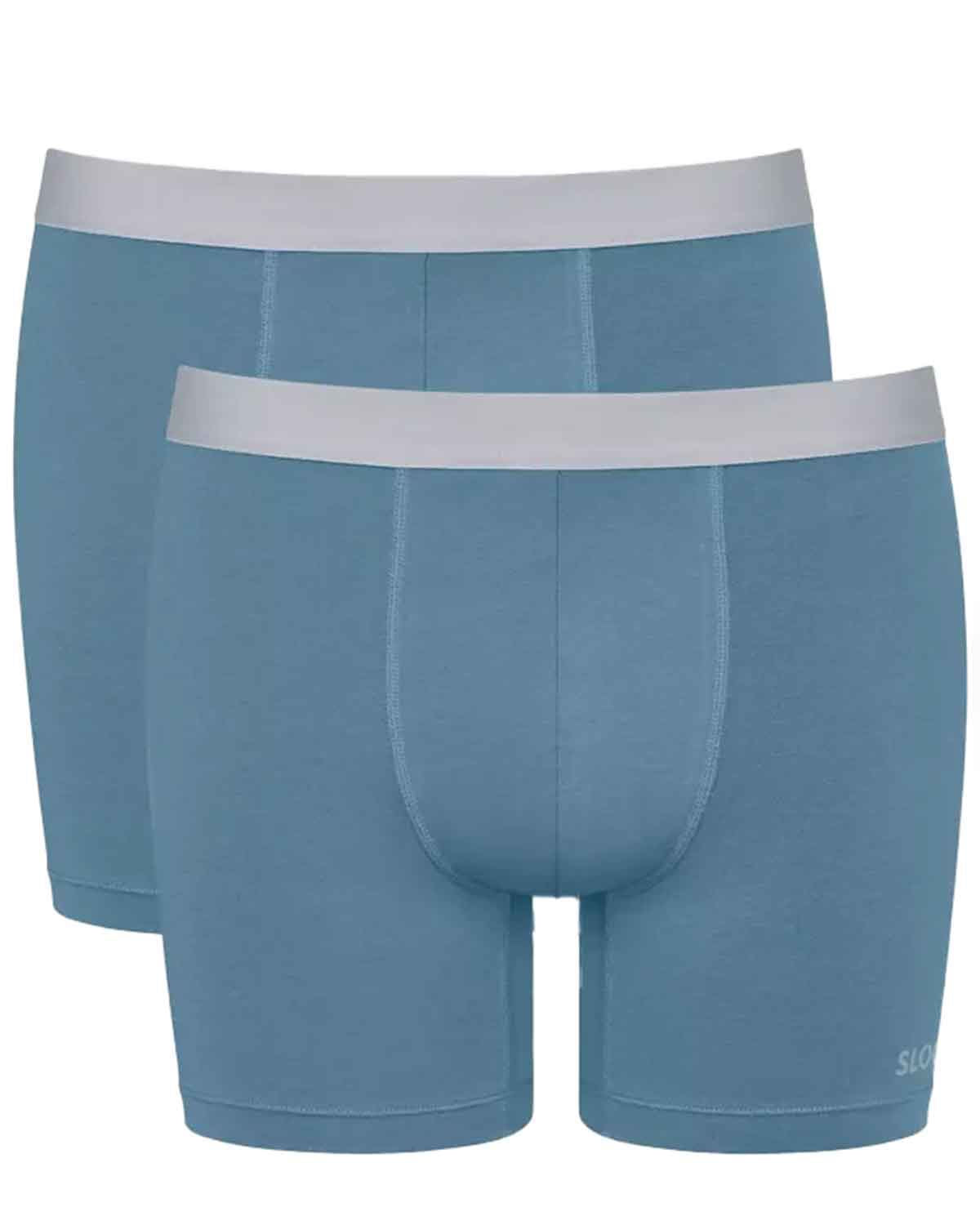 Mens Sloggi Boxer Shorts 2 Pair Pack - Blue - Country Collection