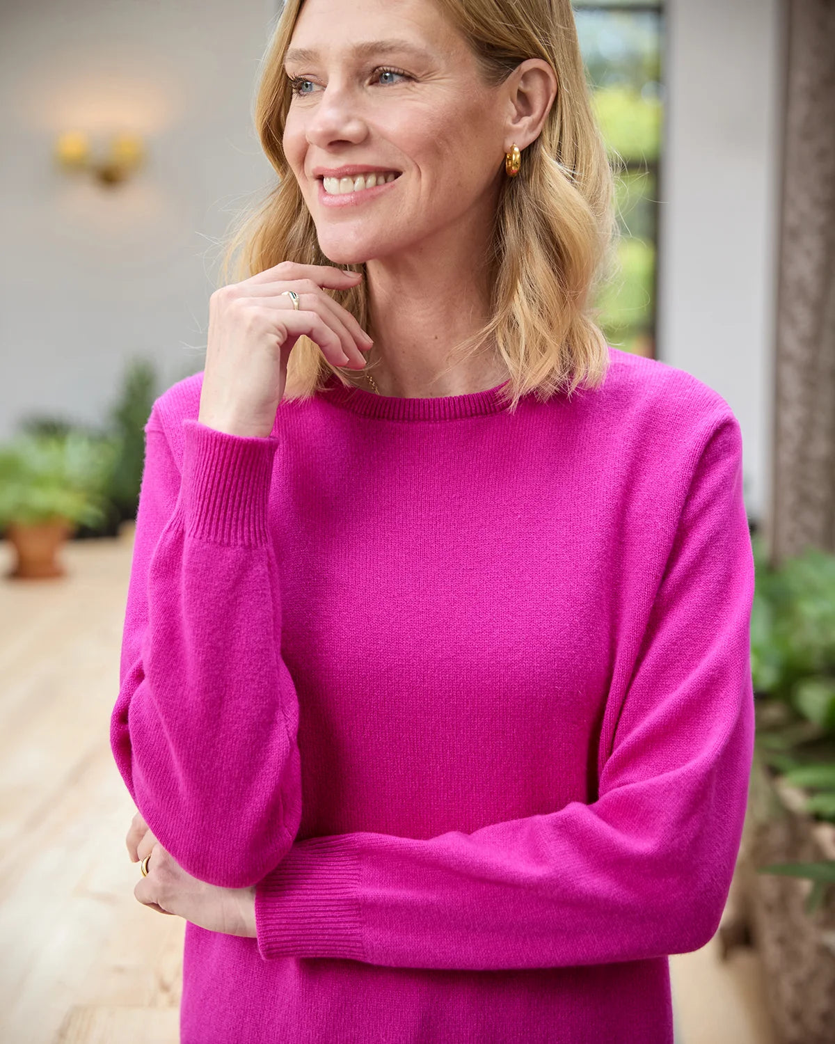 Lambswool Crew Neck Jumper - Magenta