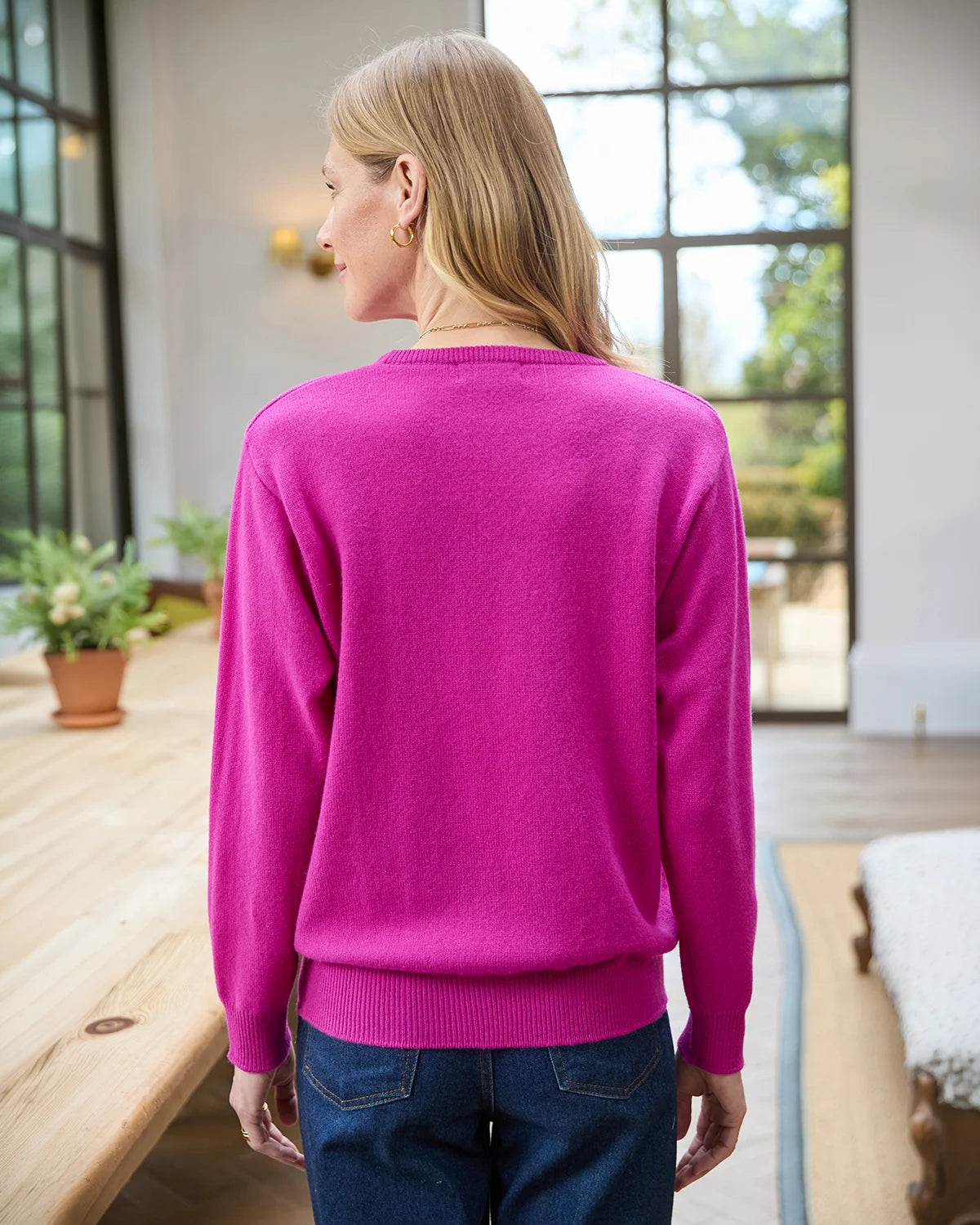 Lambswool Crew Neck Jumper - Magenta