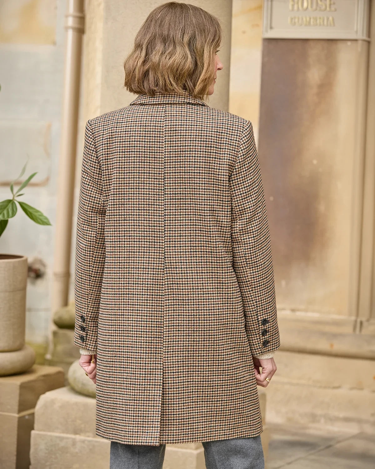 Marceline Checked Single Breasted Coat