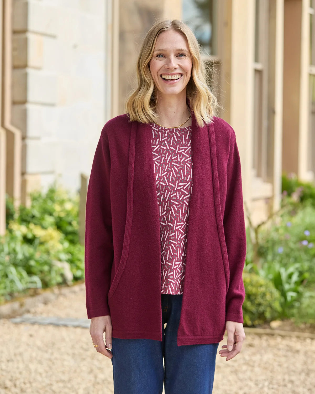 Sienna Edge to Edge Cardigan - Merlot