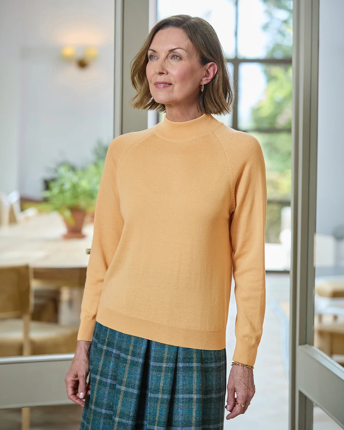 Ladies’ Pure Merino Wool Turtle Neck Jumper - Mimosa