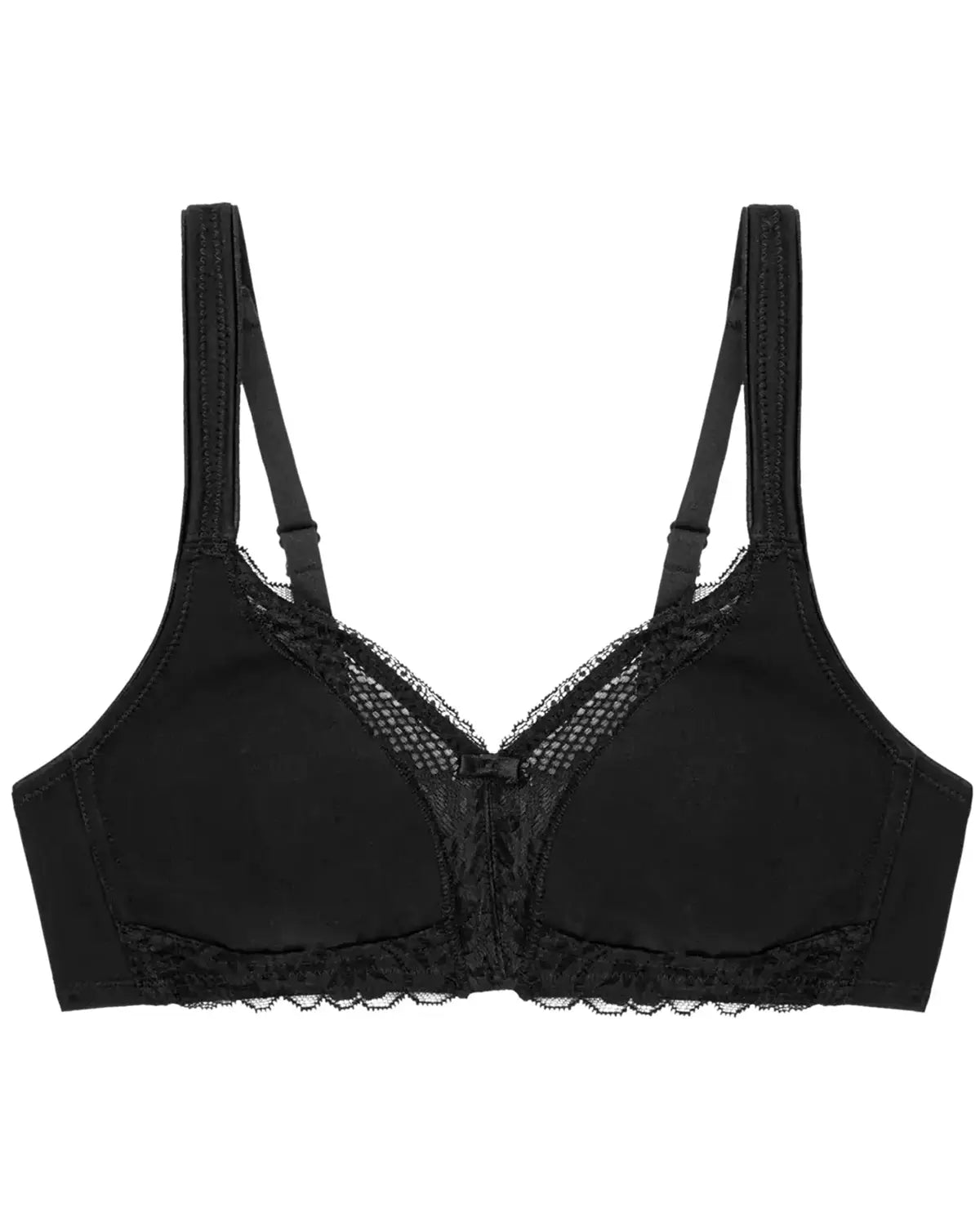 Triumph Modern Lace & Cotton Non-Wired Bra - Black