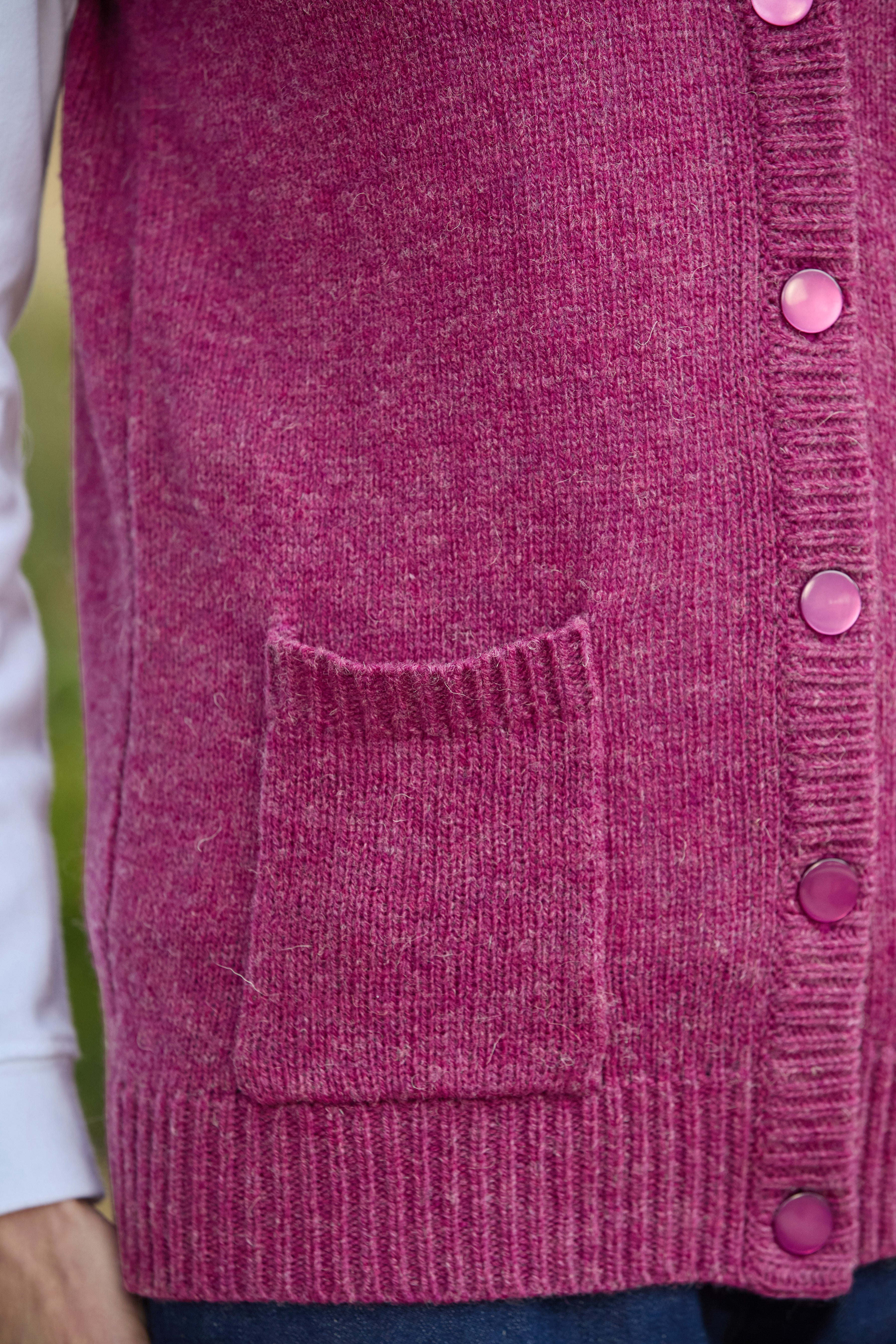 Ladies’ Pure Shetland Wool Waistcoat – Mulberry