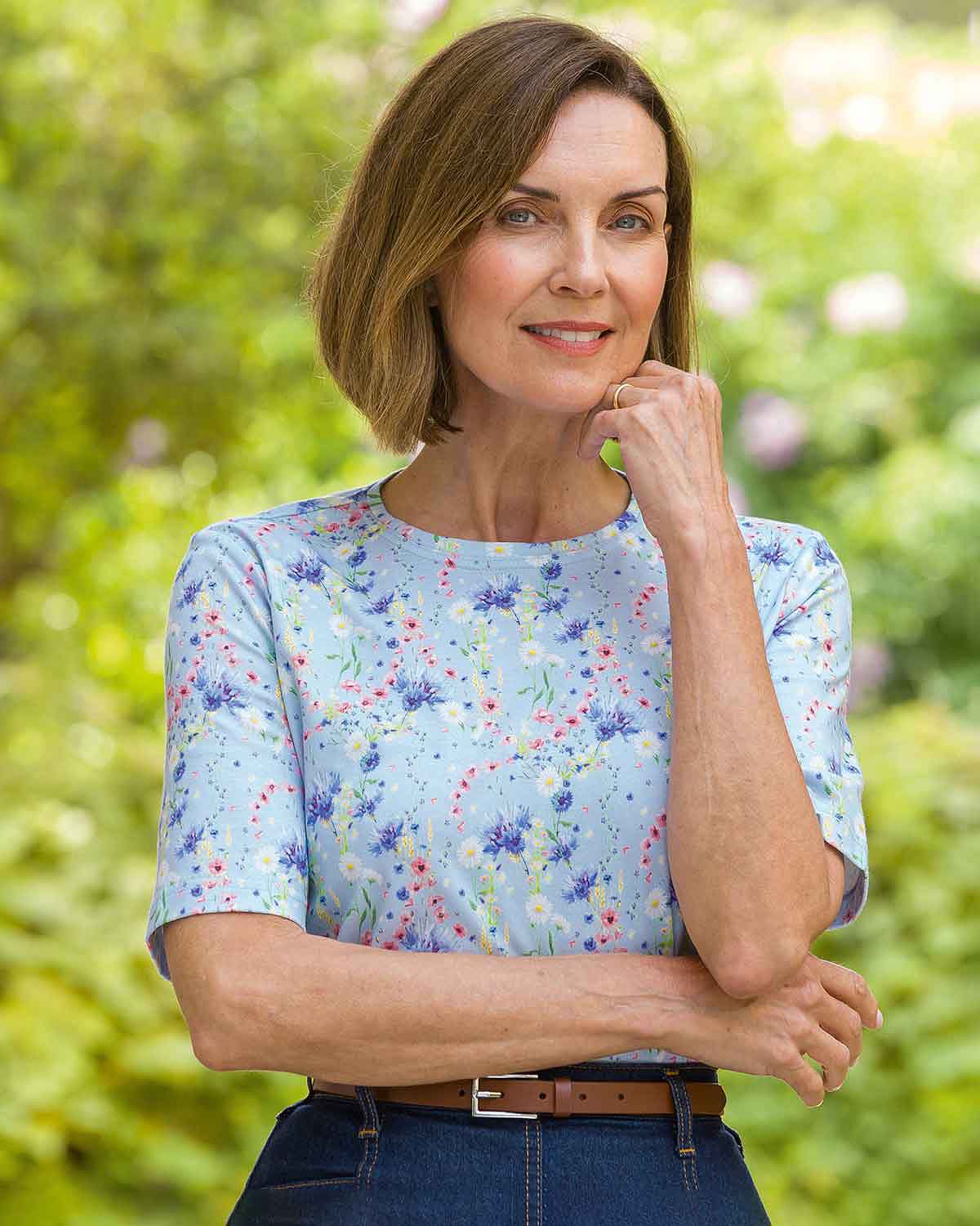 Lillie Floral Short Sleeve Cotton Leisure Top - Image 2 - Country Collection