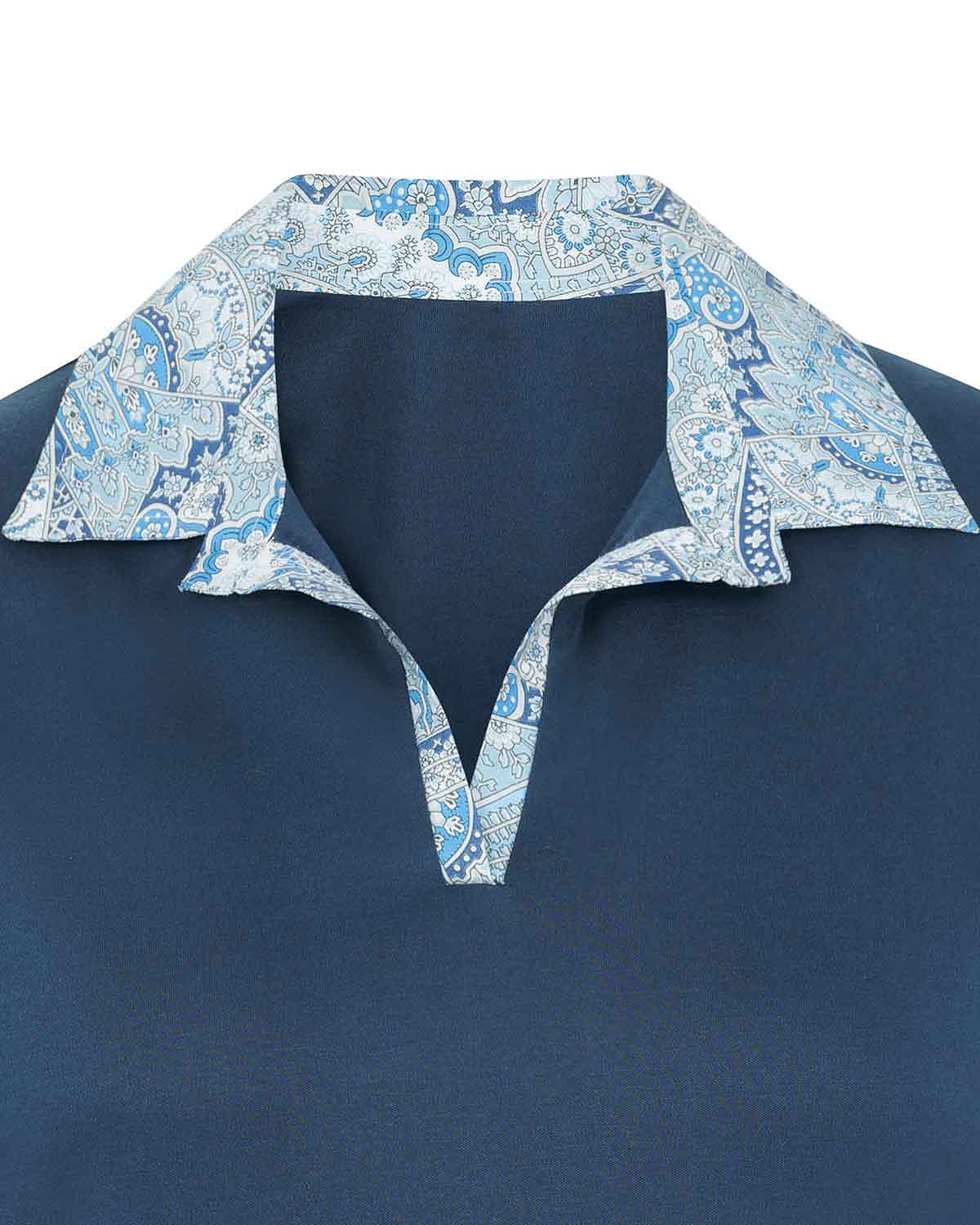 Eloise Trimmed Short Sleeve Cotton Polo Top - Image 3 - Country Collection
