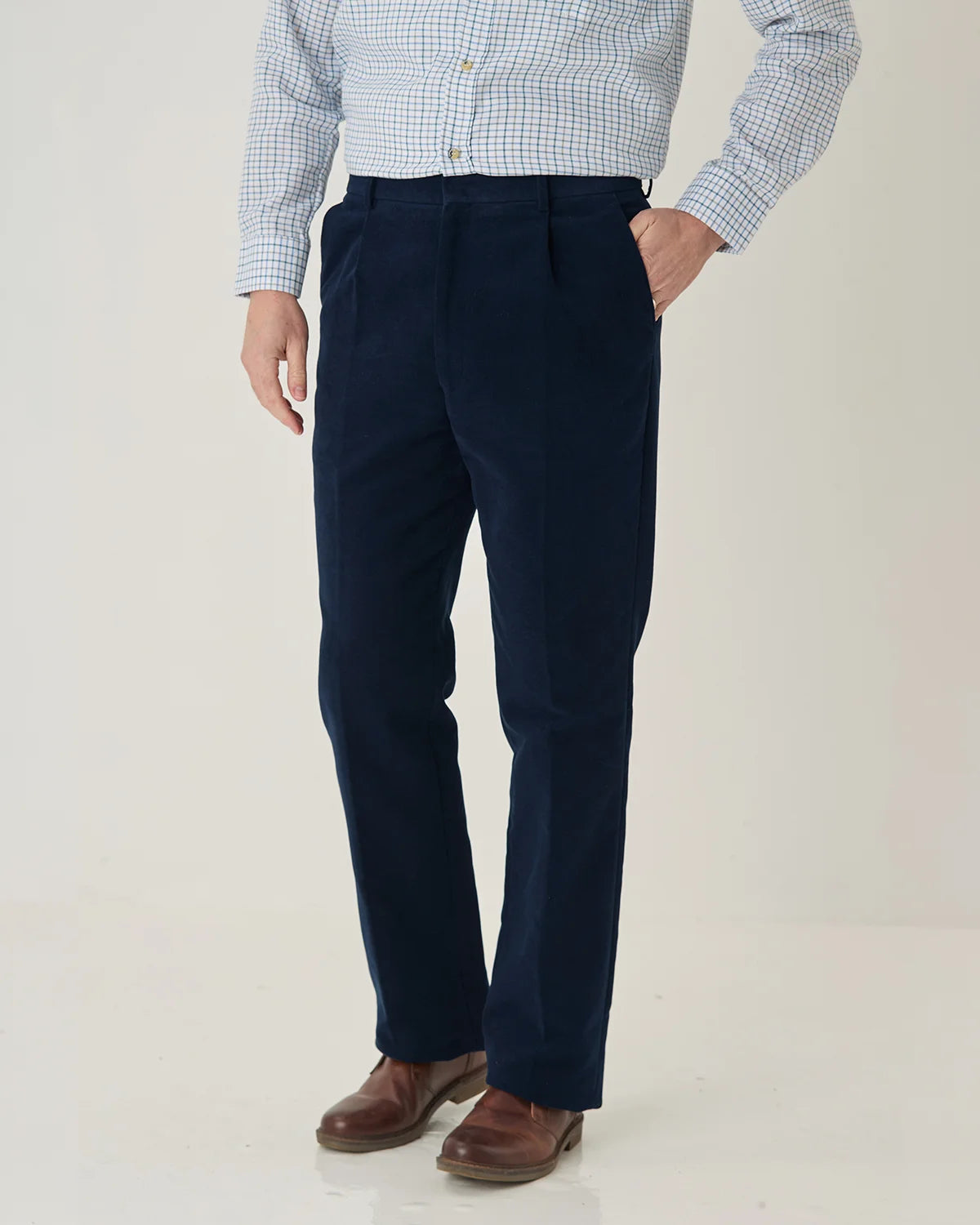 Moleskin Trousers Mens - Navy