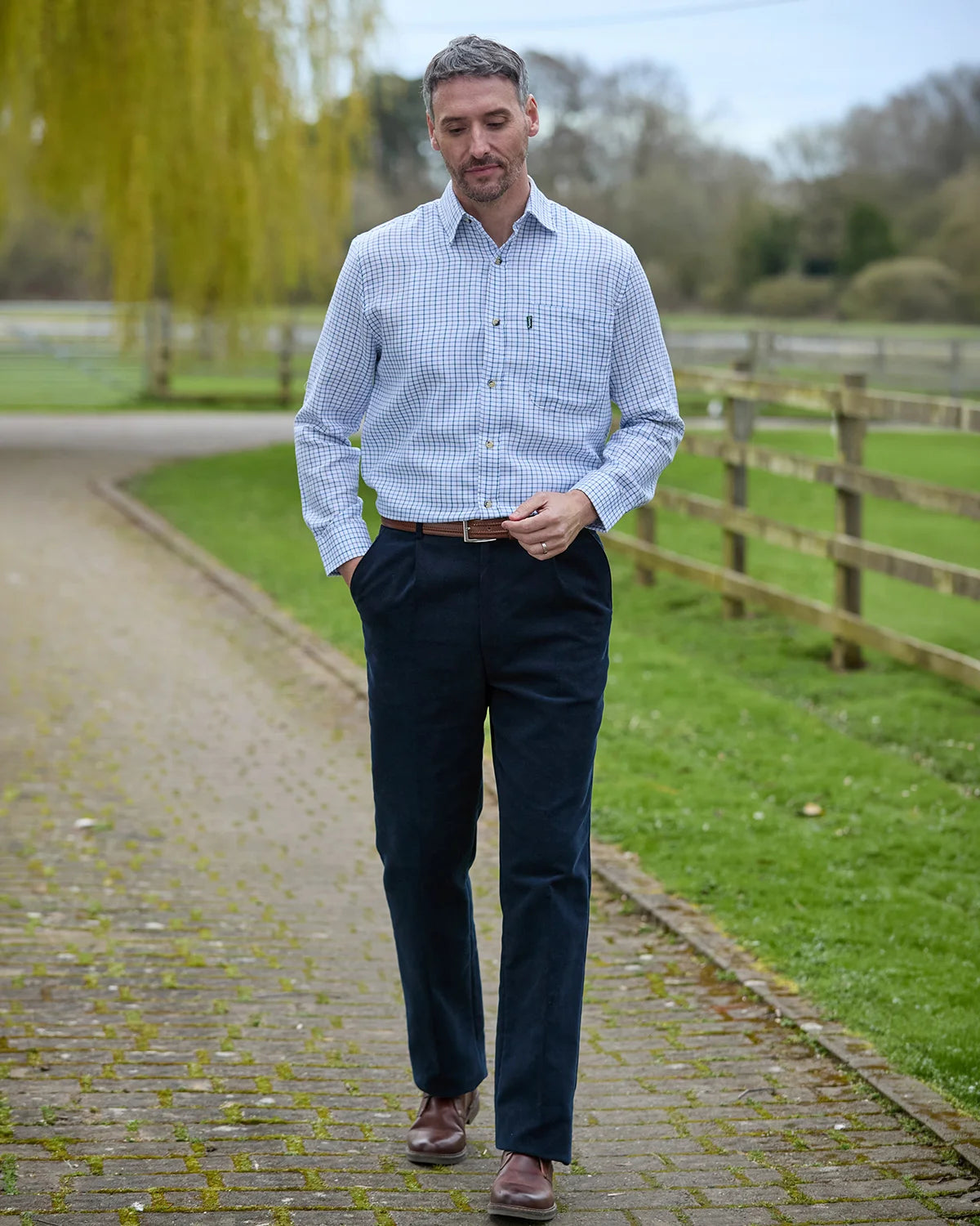 Moleskin Trousers Mens - Navy