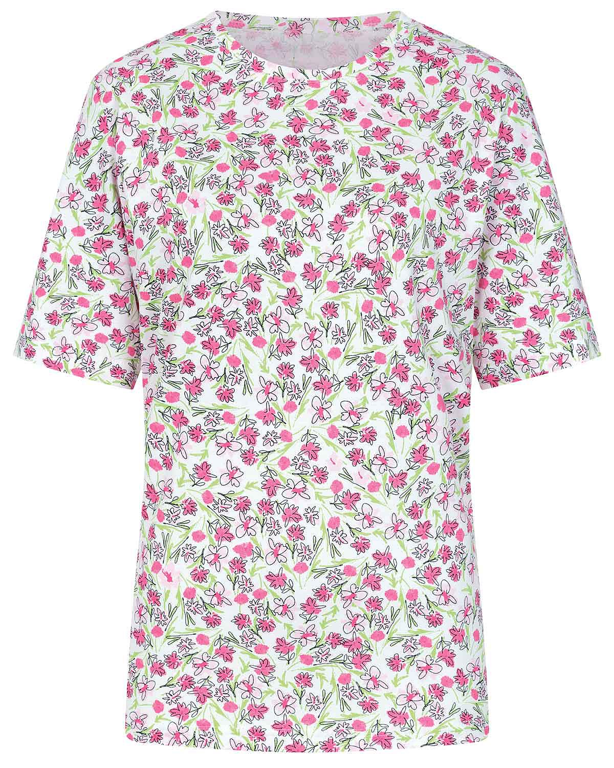 Violet Floral Short Sleeve Cotton Leisure Top - Image 3 - Country Collection