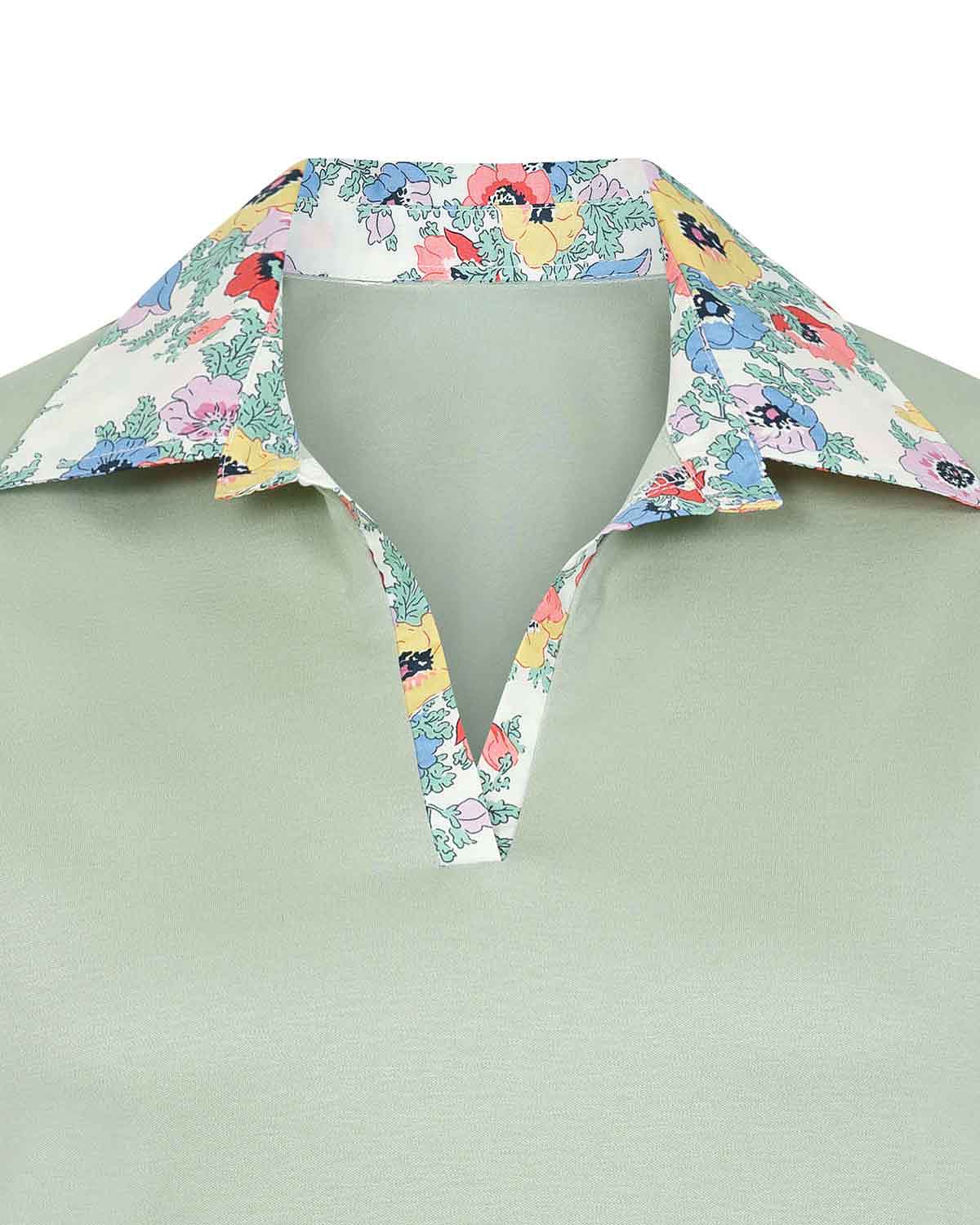Mirabelle Trimmed Short Sleeve Cotton Polo Top - Image 4 - Country Collection