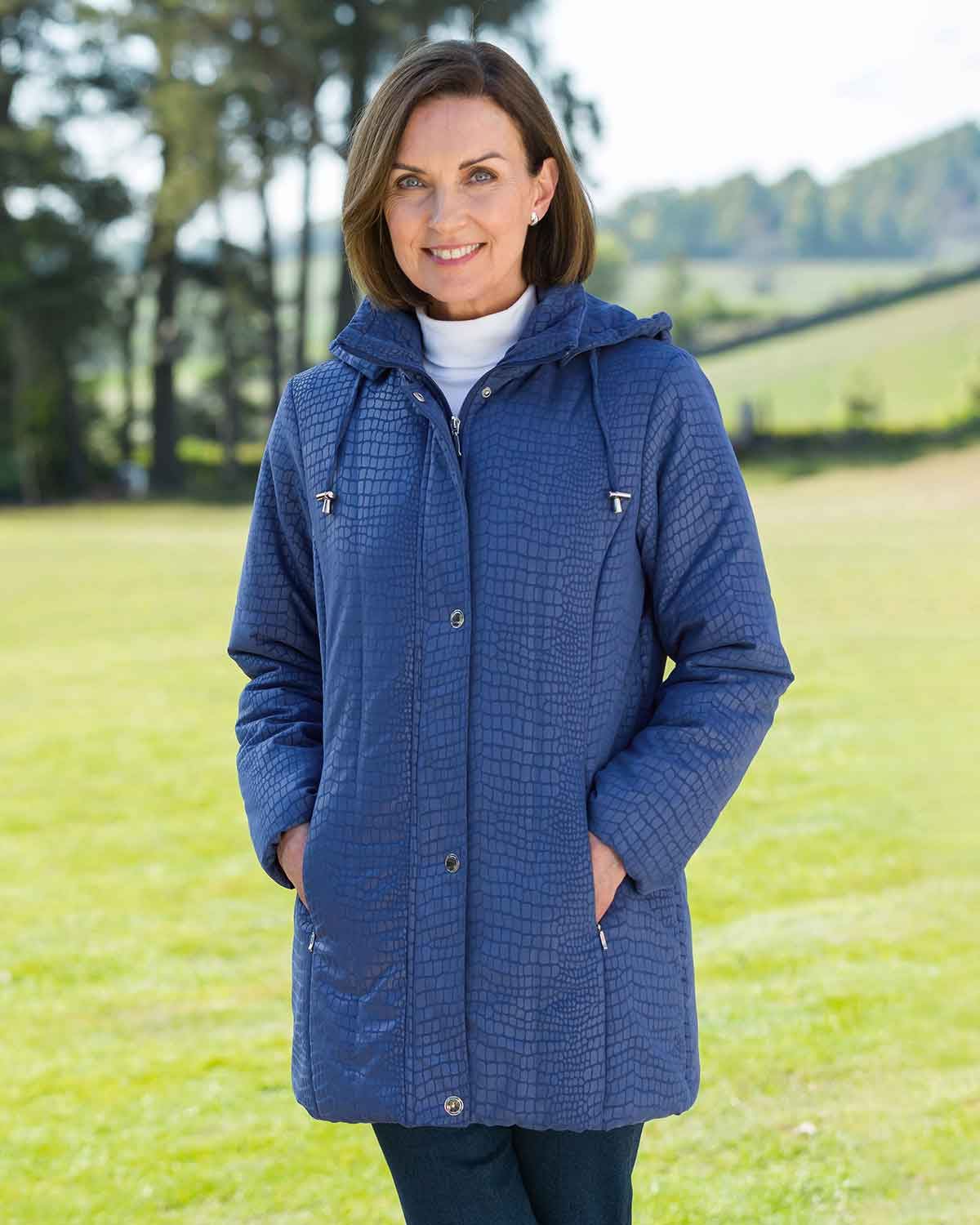 Rosemary Showerproof Coat - Navy - Country Collection