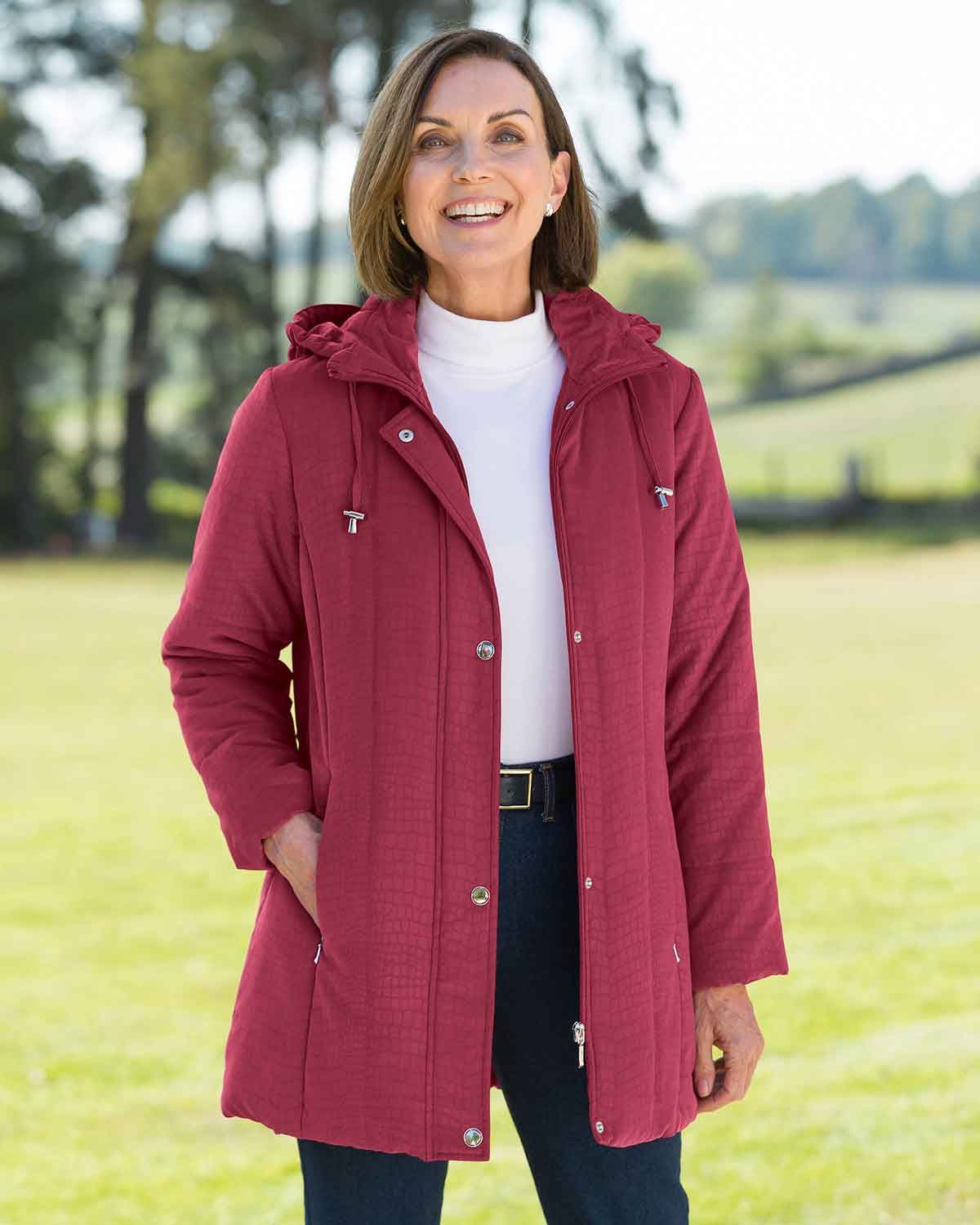 Rosemary Showerproof Coat - Red - Country Collection