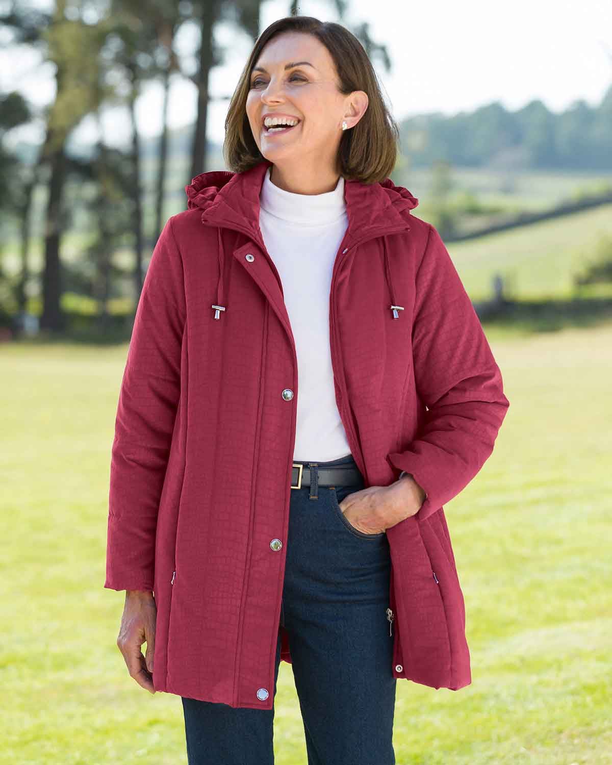 Rosemary Red Showerproof Coat - Image 2 - Country Collection