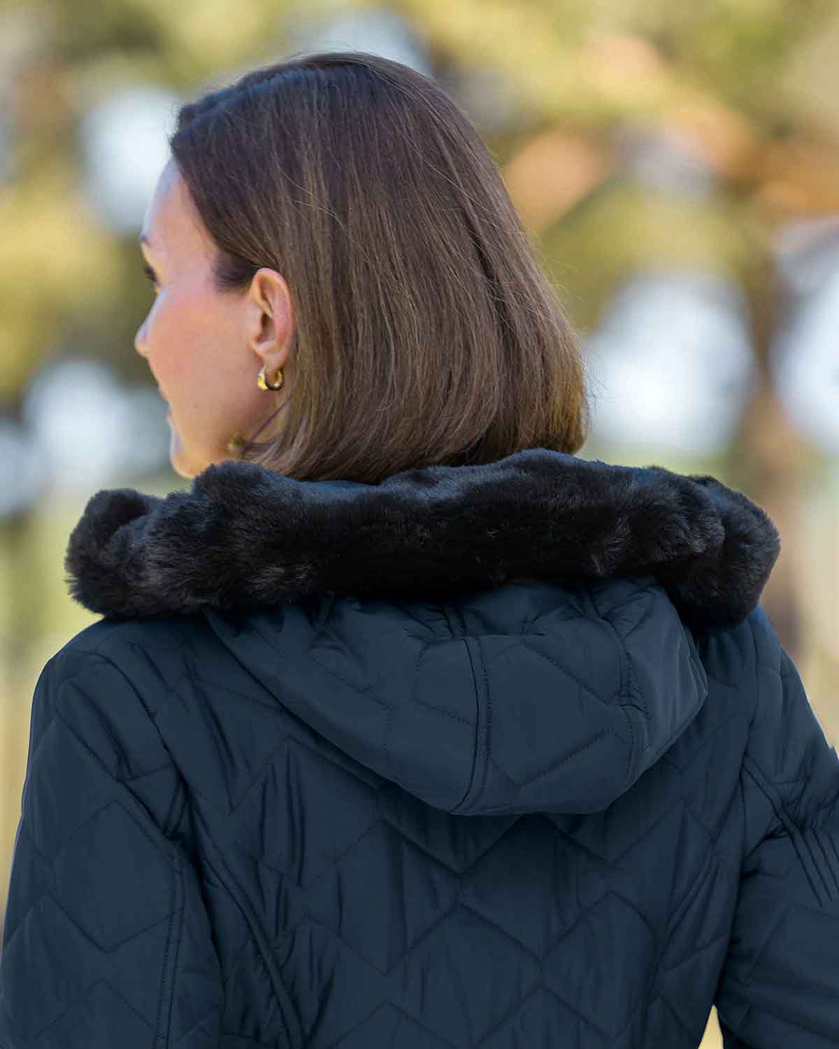 Selma Navy Showerproof Coat - Image 3 - Country Collection