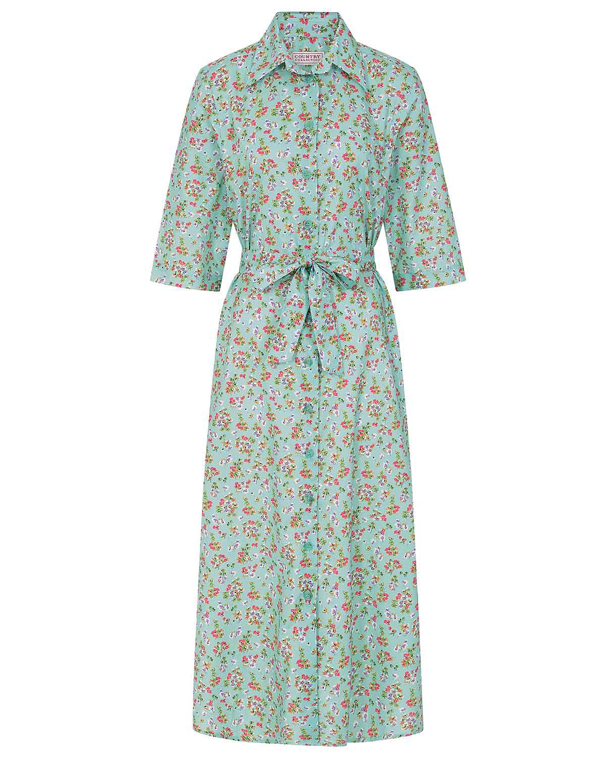 Sharon Floral Pure Cotton Short Sleeve Shirt Dress - Image 3 - Country Collection