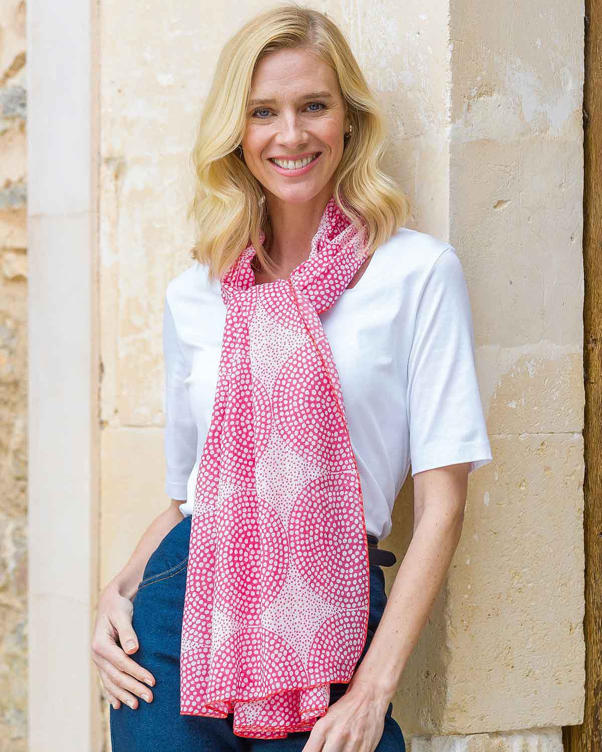 Lenora Patterned Pure Cotton Scarf - Country Collection