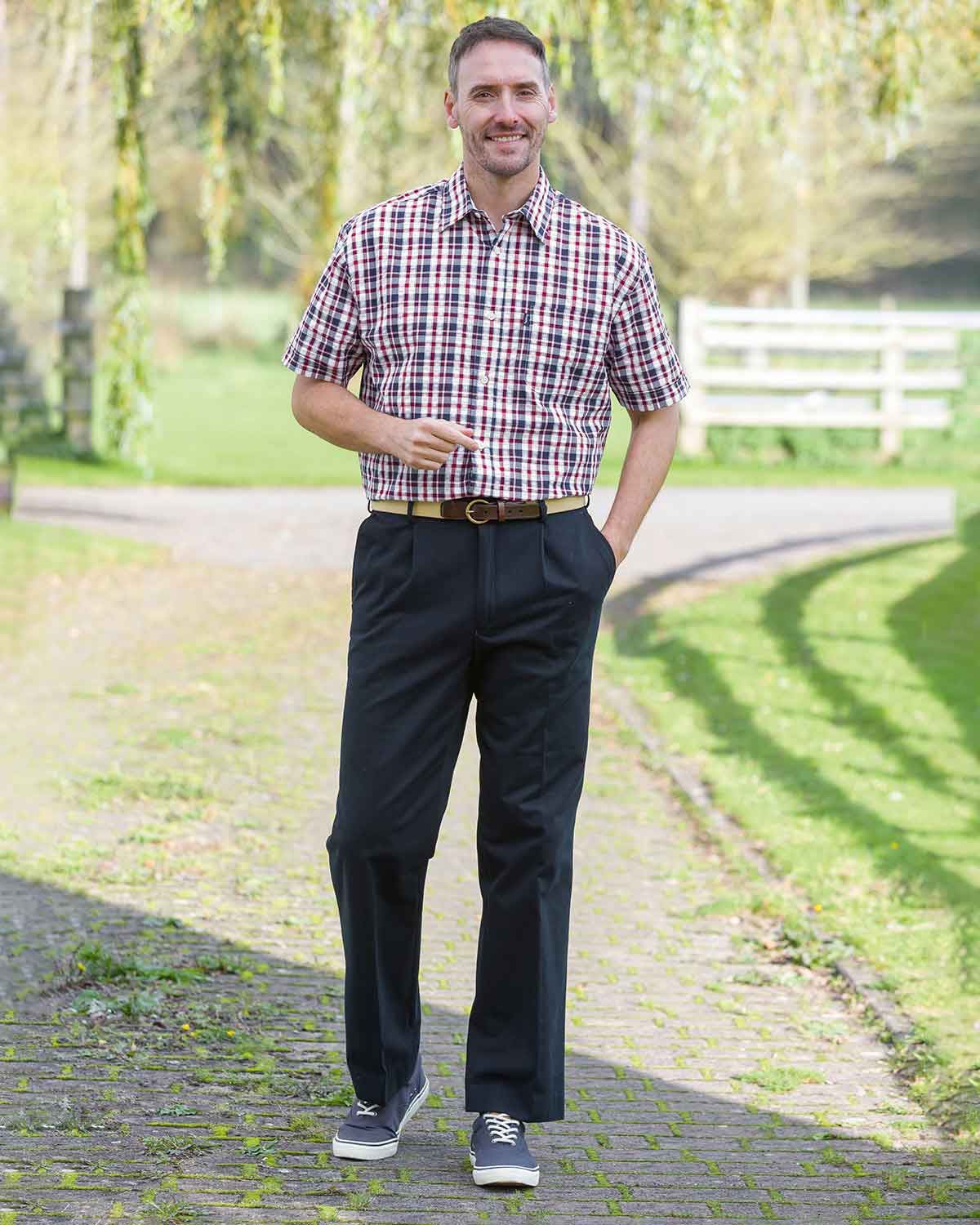 Mens Croyde Cotton Short Sleeve Cotton Seersucker Shirt - Image 3 - Country Collection