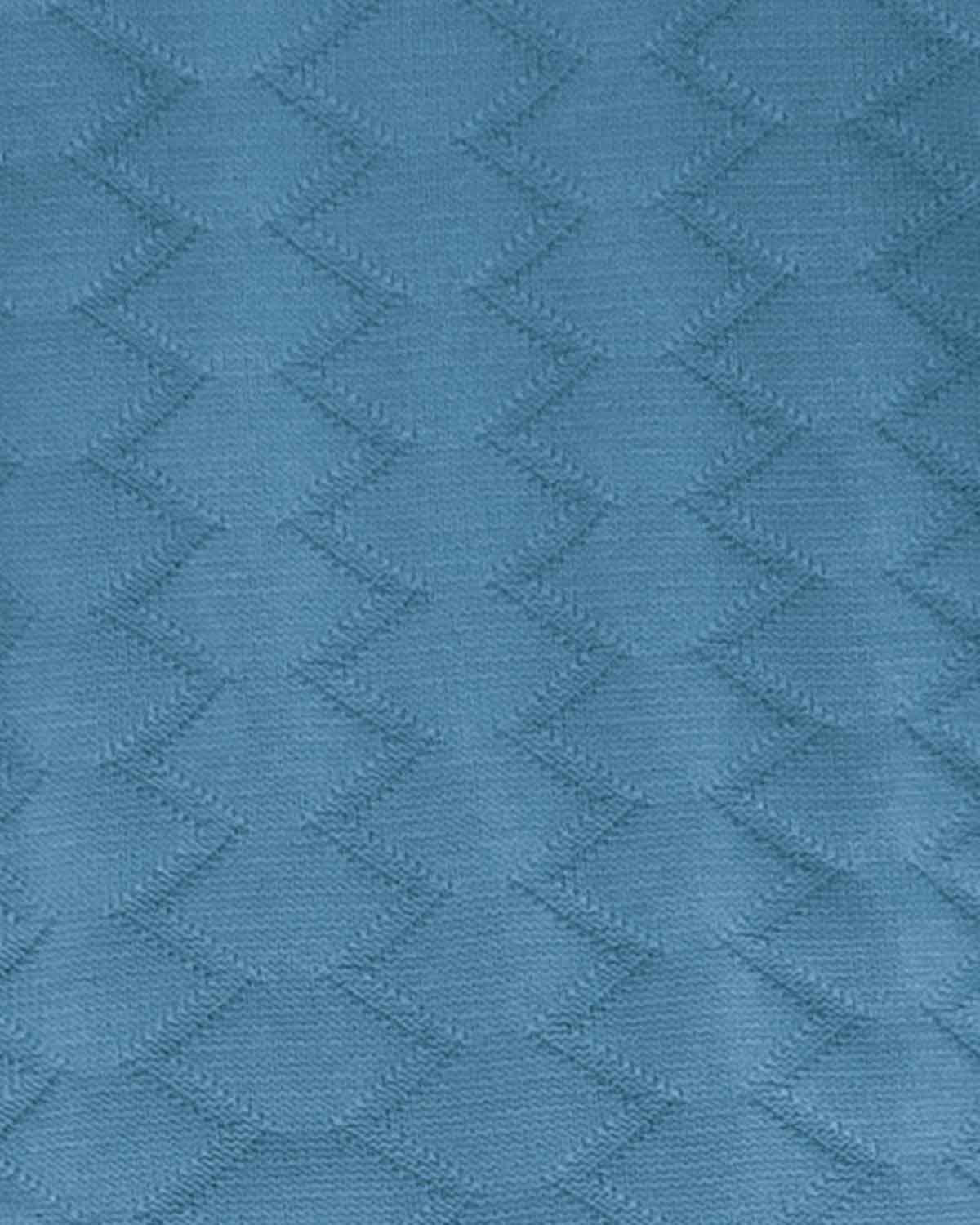 Men's Cotton Stitch Detail Teal Blue Jumper - Image 3 - Country Collection