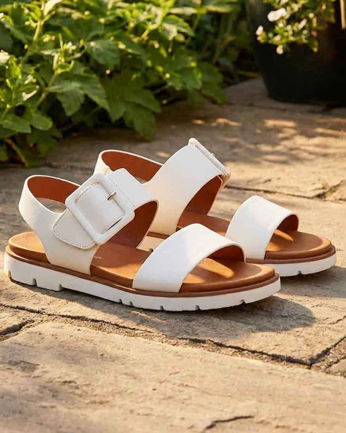 Lunar Cher Sling Back Sandal - White - Country Collection