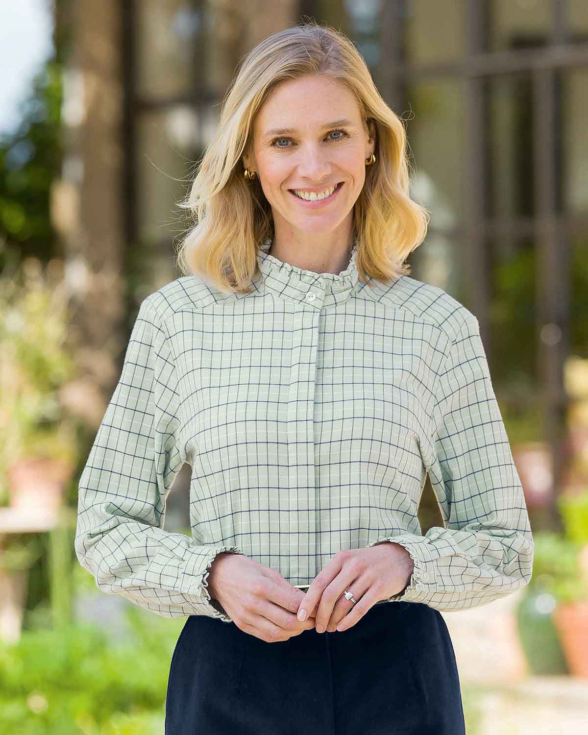 Bexley Checked Pure Cotton Long Sleeve Blouse - Country Collection
