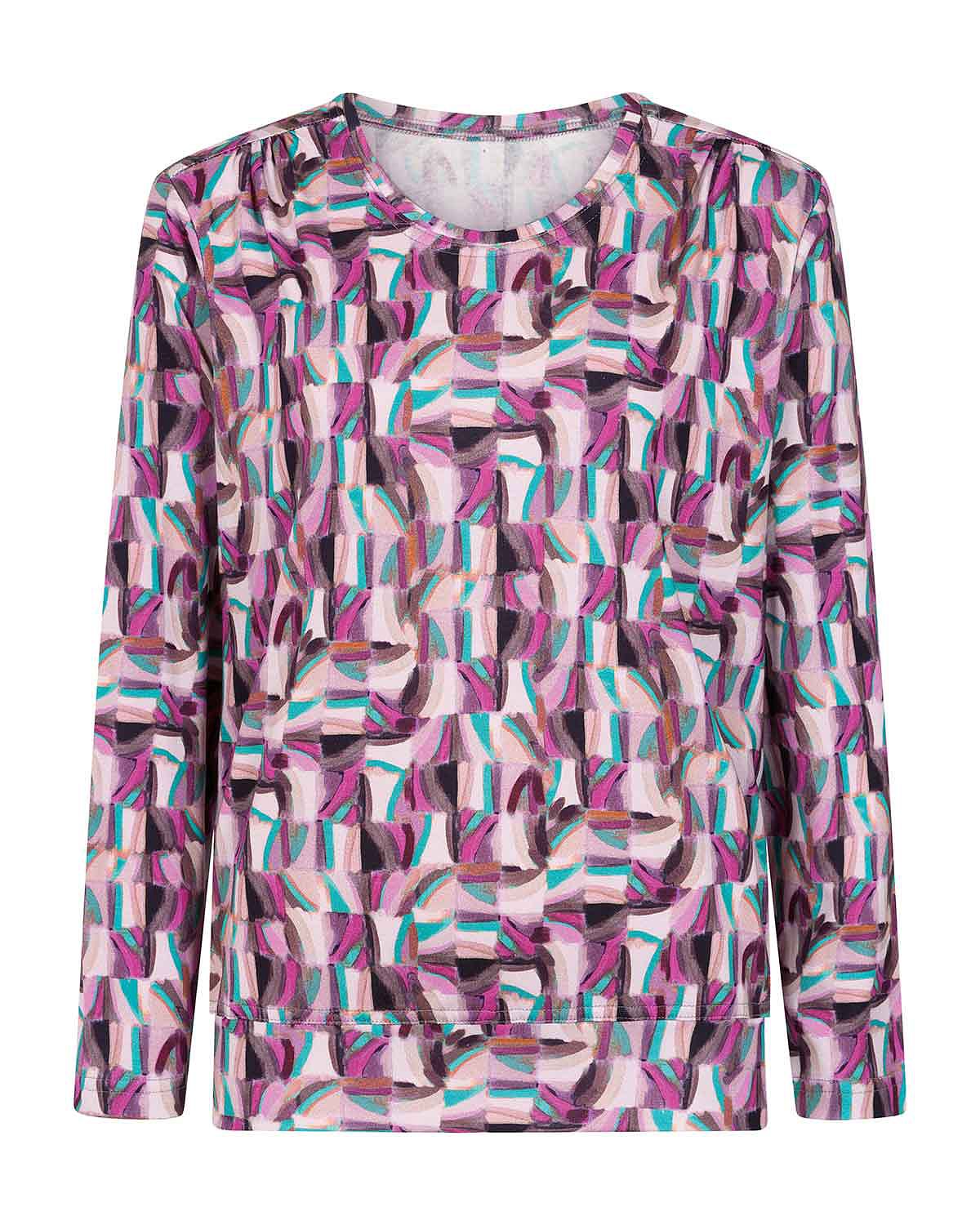 Jolie Patterned Cotton Long Sleeve Blouson Top - Image 3 - Country Collection