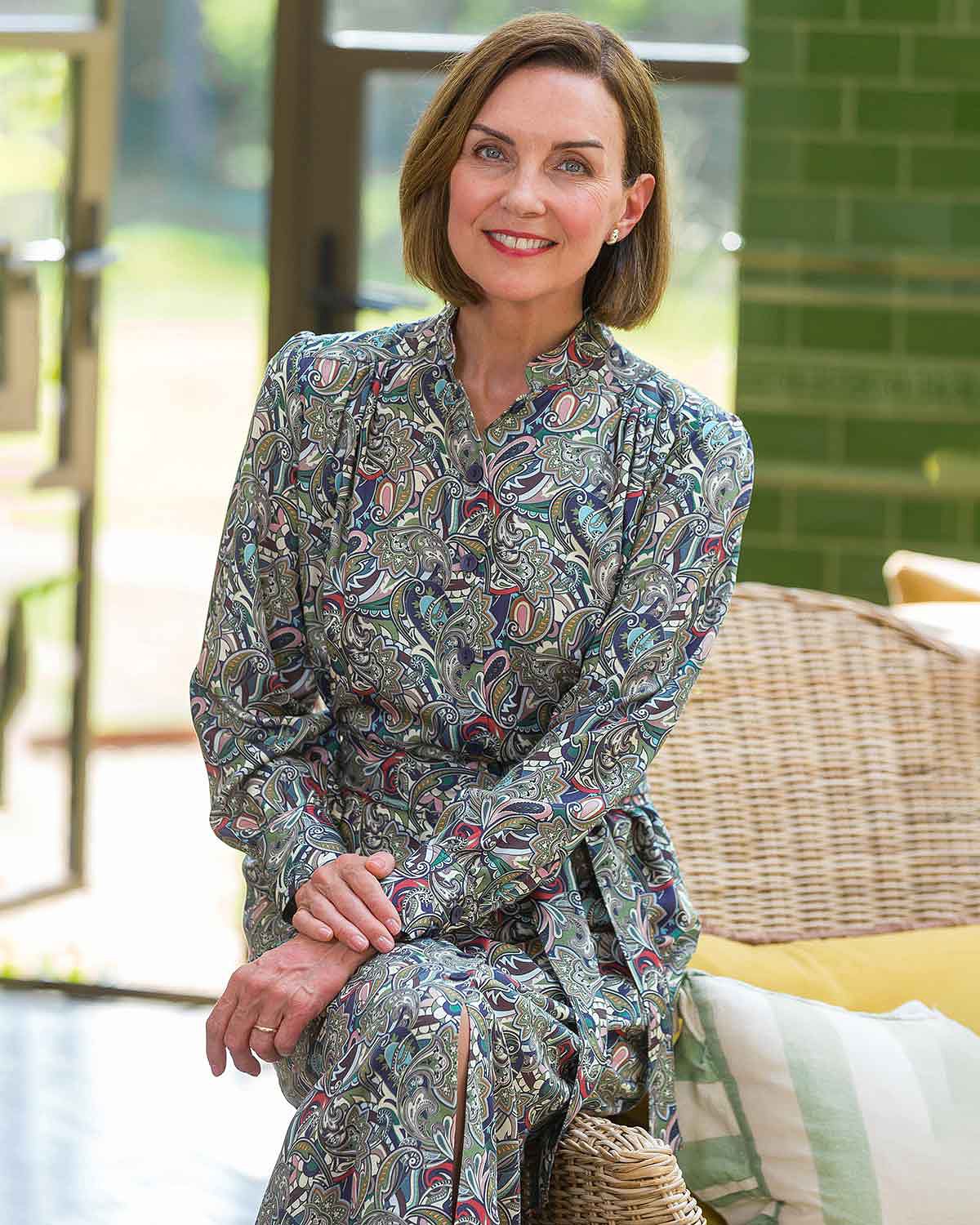 Raquel Patterned Pure TENCEL™ Long Sleeve Shirt Dress - Image 2 - Country Collection