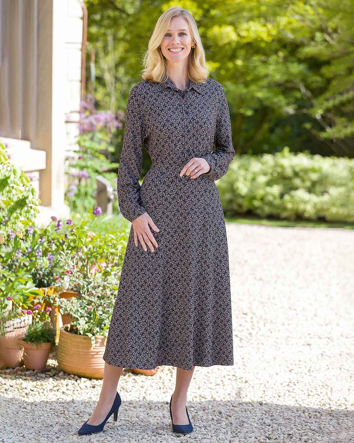 Brianna Patterned Viscose A Line Lined Skirt - Image 2 - Country Collection