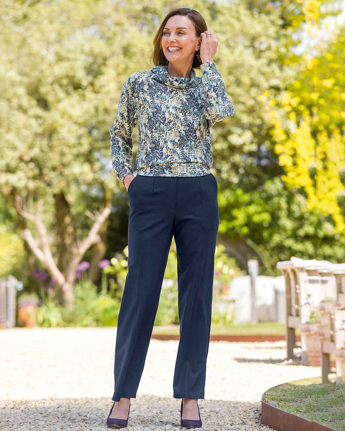 Babette Patterned Cowl Neck Leisure Top - Image 3 - Country Collection