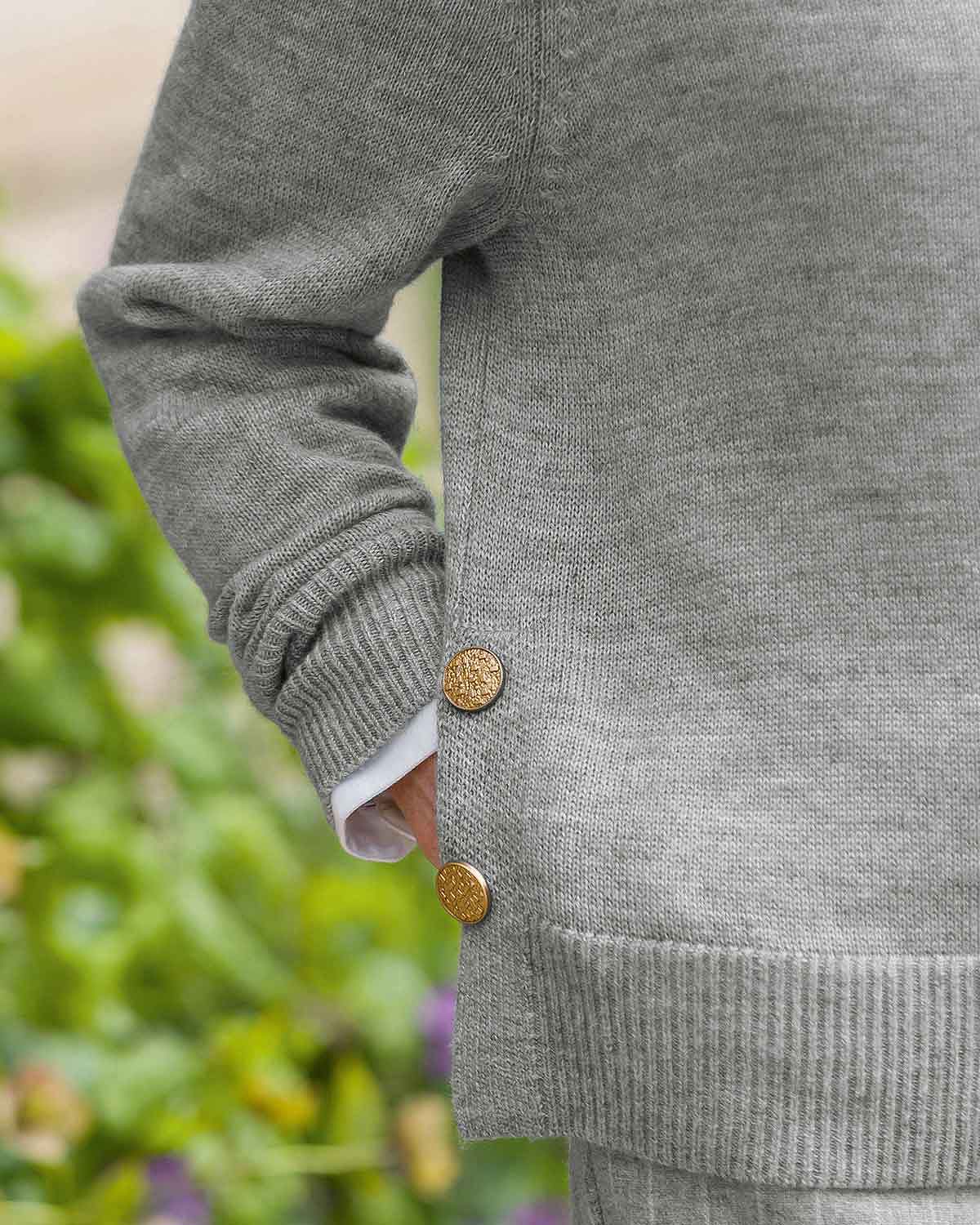 Ada Grey Button Detail Turtle Neck Jumper - Image 3 - Country Collection