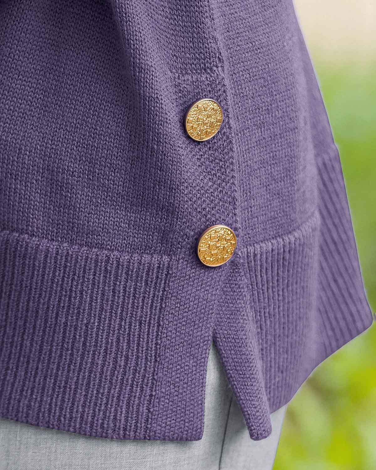 Ada Hyacinth Button Detail Turtle Neck Jumper - Image 3 - Country Collection