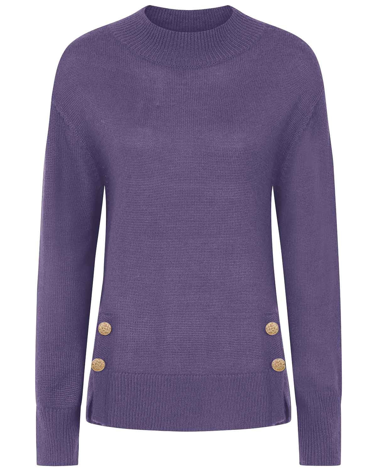 Ada Hyacinth Button Detail Turtle Neck Jumper - Image 4 - Country Collection