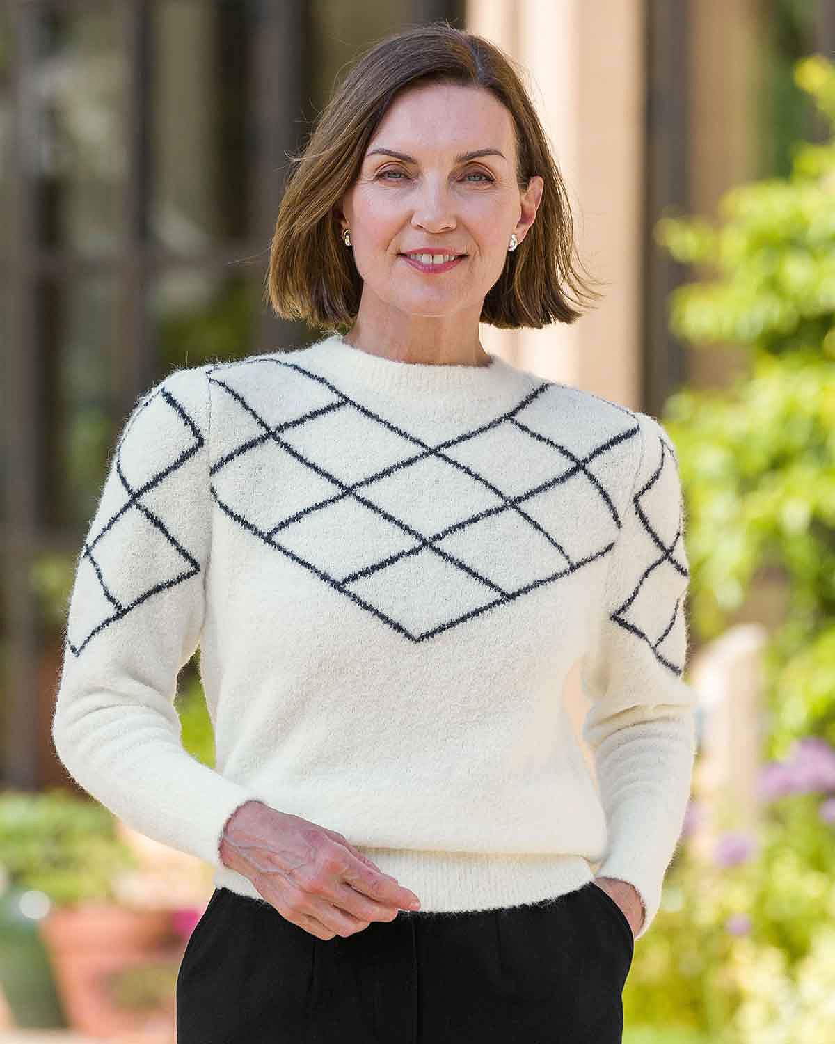 Leah Patterned Crew Neck Jumper - Country Collection