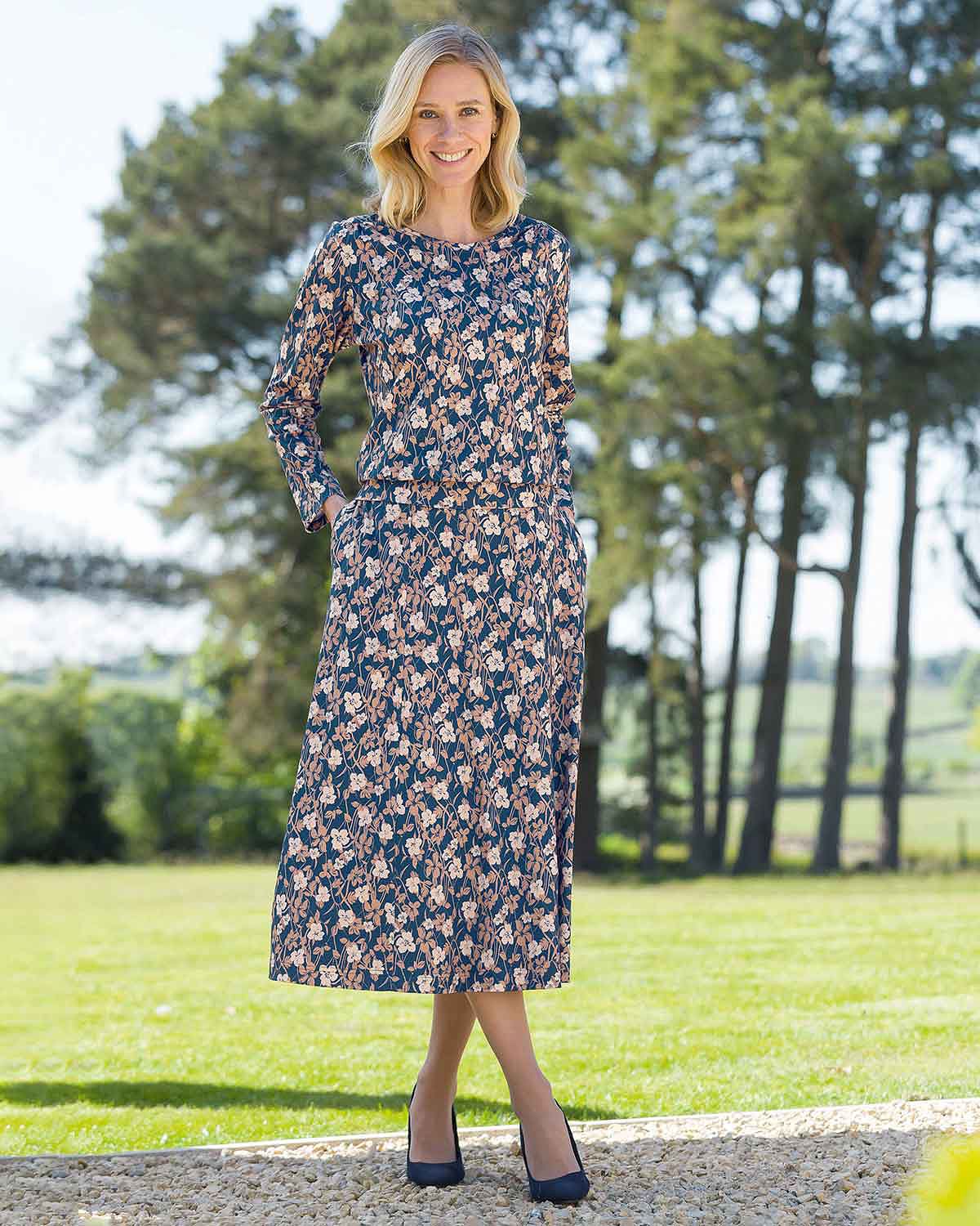 Tilly Floral Cotton Long Sleeve Blouson Top - Image 2 - Country Collection