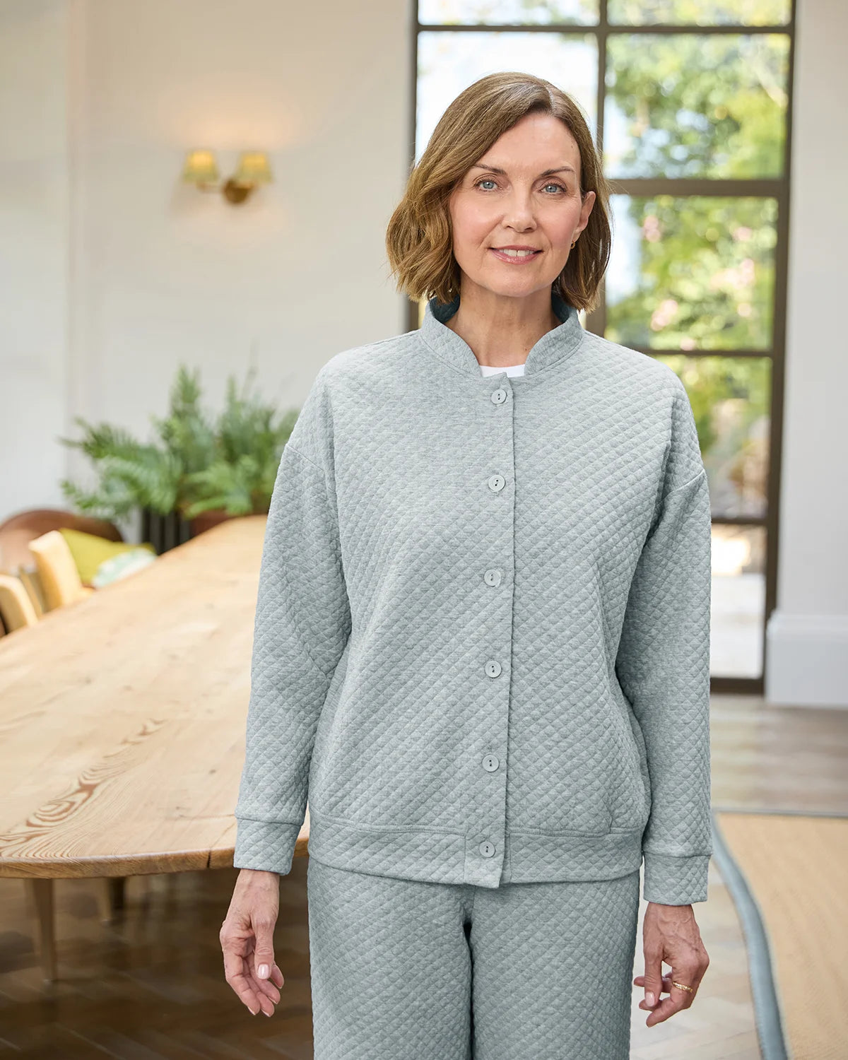 Nova Silver Quilted Leisure Cardigan