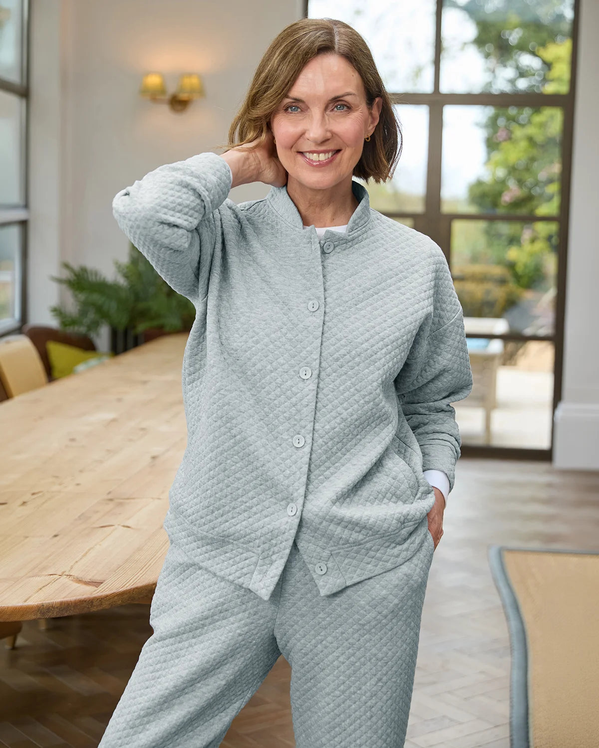 Nova Silver Quilted Leisure Cardigan