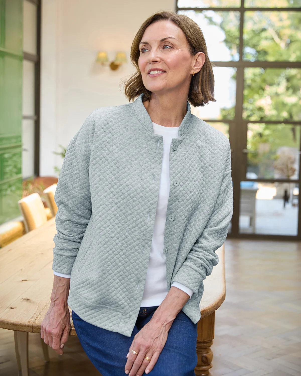 Nova Silver Quilted Leisure Cardigan