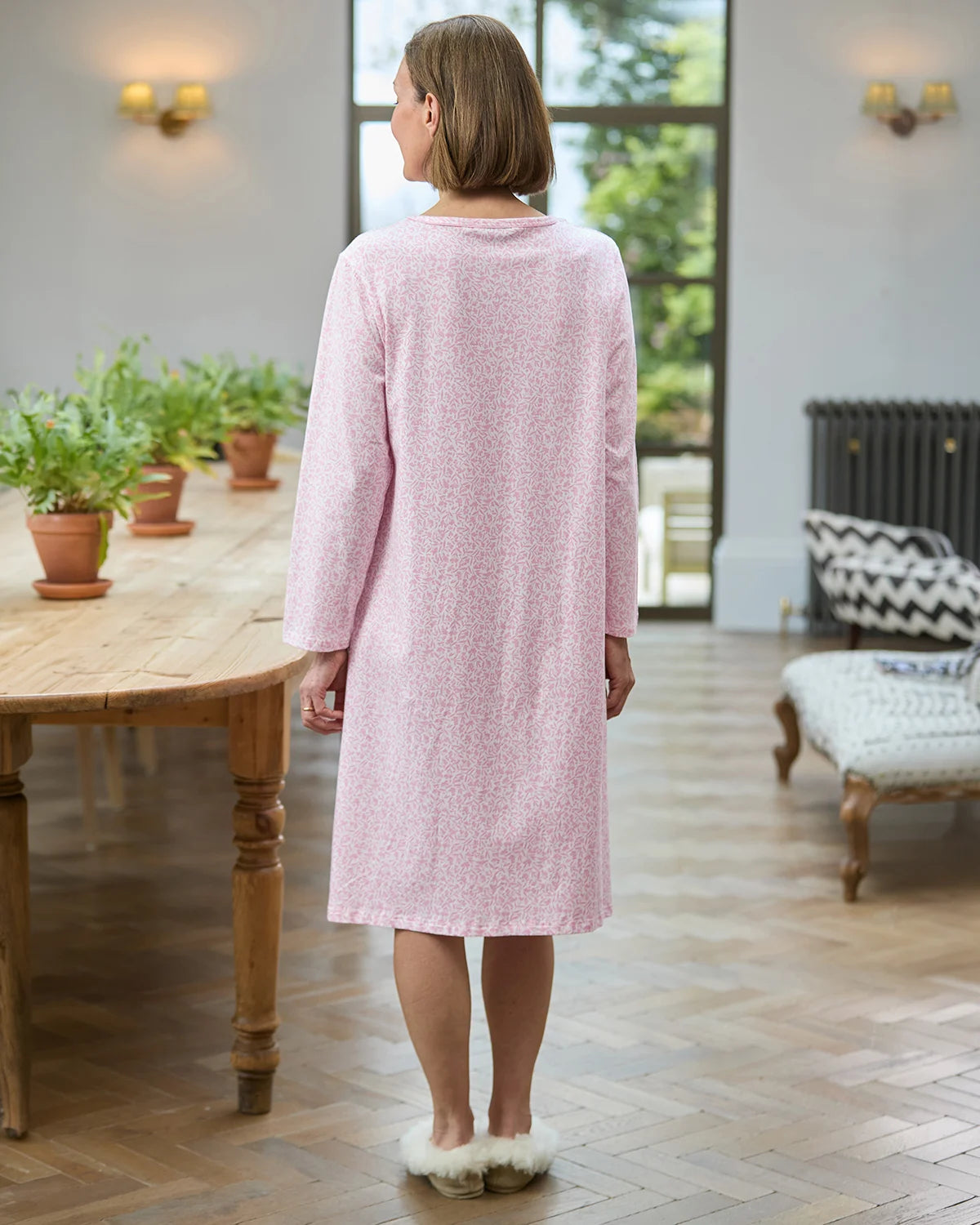 Slenderella Ophelia Long Sleeve Cotton Nightdress